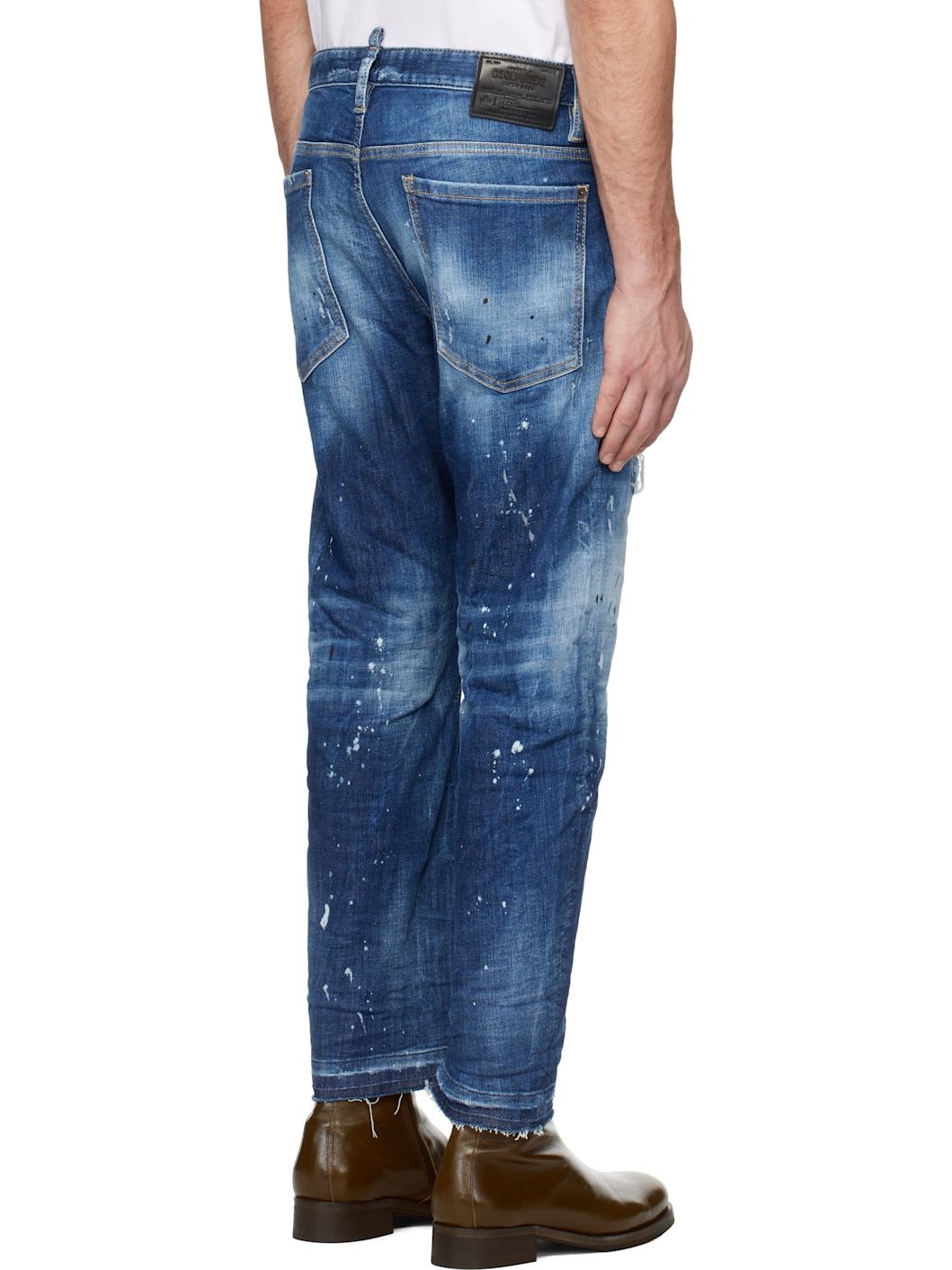 Blue Medium Ripped Wash Bro Jeans - 3