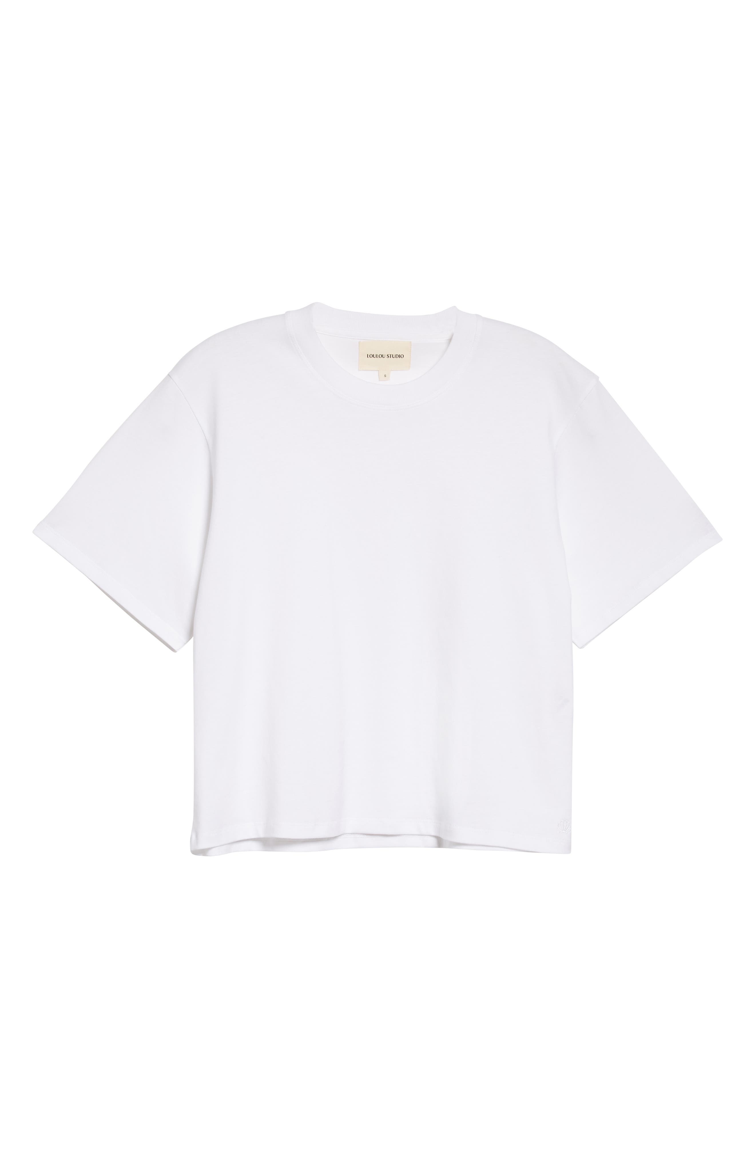 LOULOU DE SAISON Telanto Supima® Cotton T-Shirt in White at Nordstrom - 6
