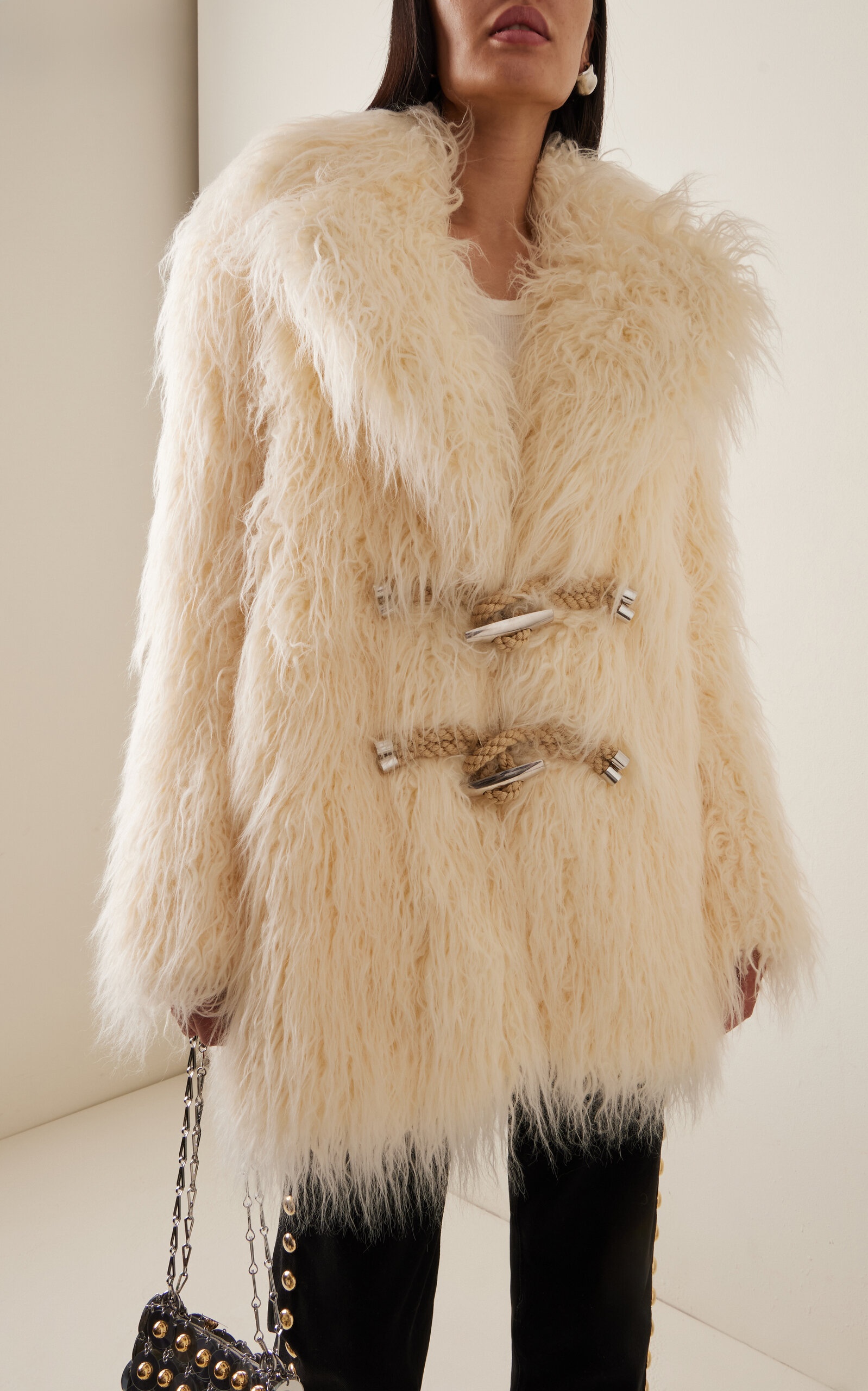 Vegan Fur Coat ivory - 3