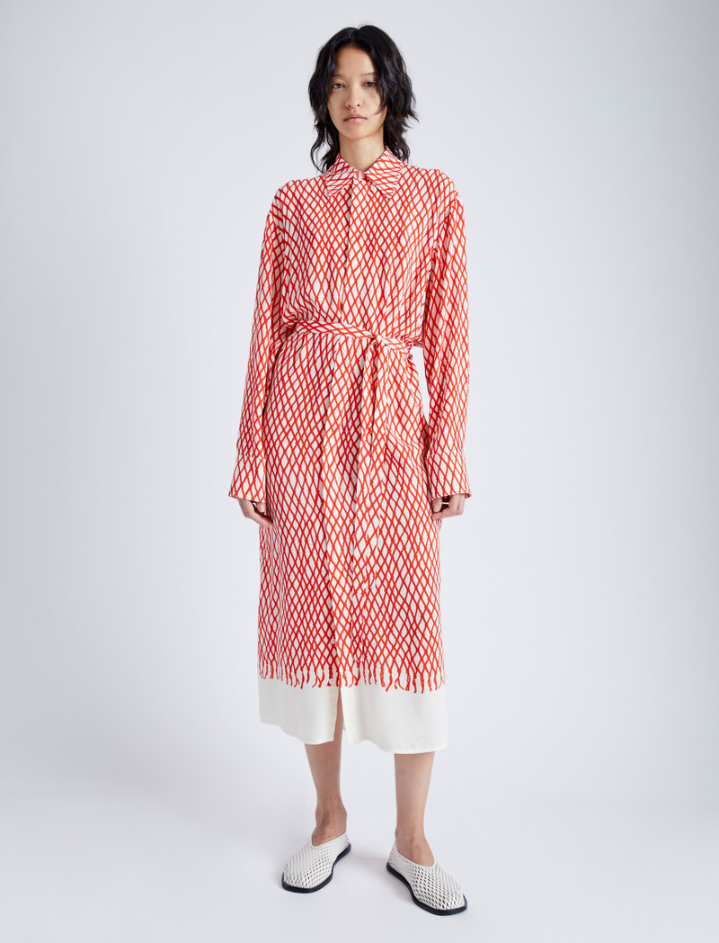 Proenza Schouler Bailey Dress in Printed Viscose Crepe outlook