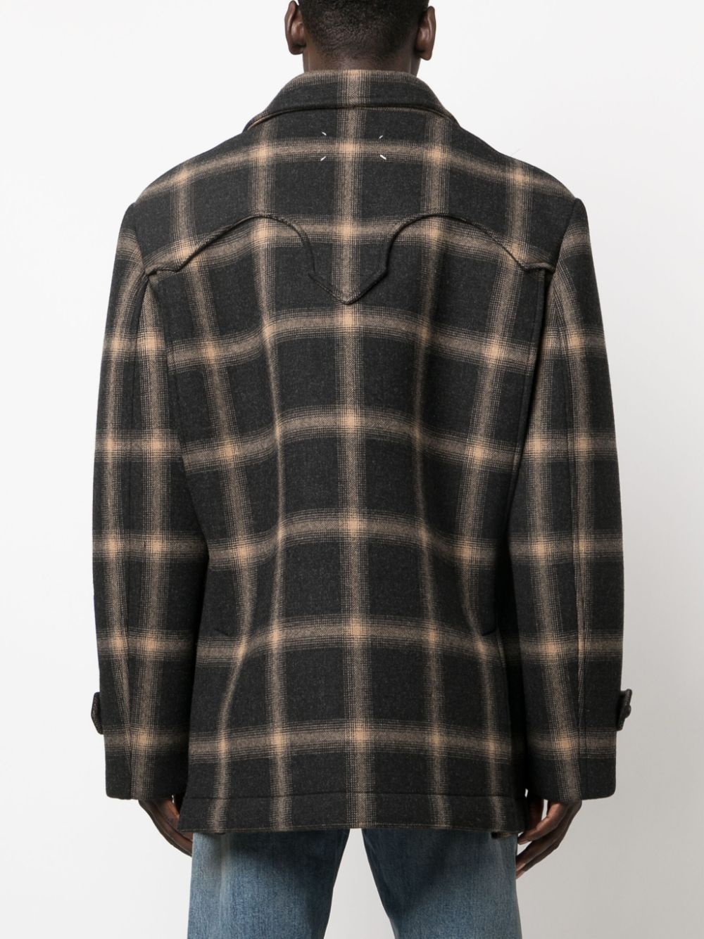 Pendleton check-print wool coat - 5