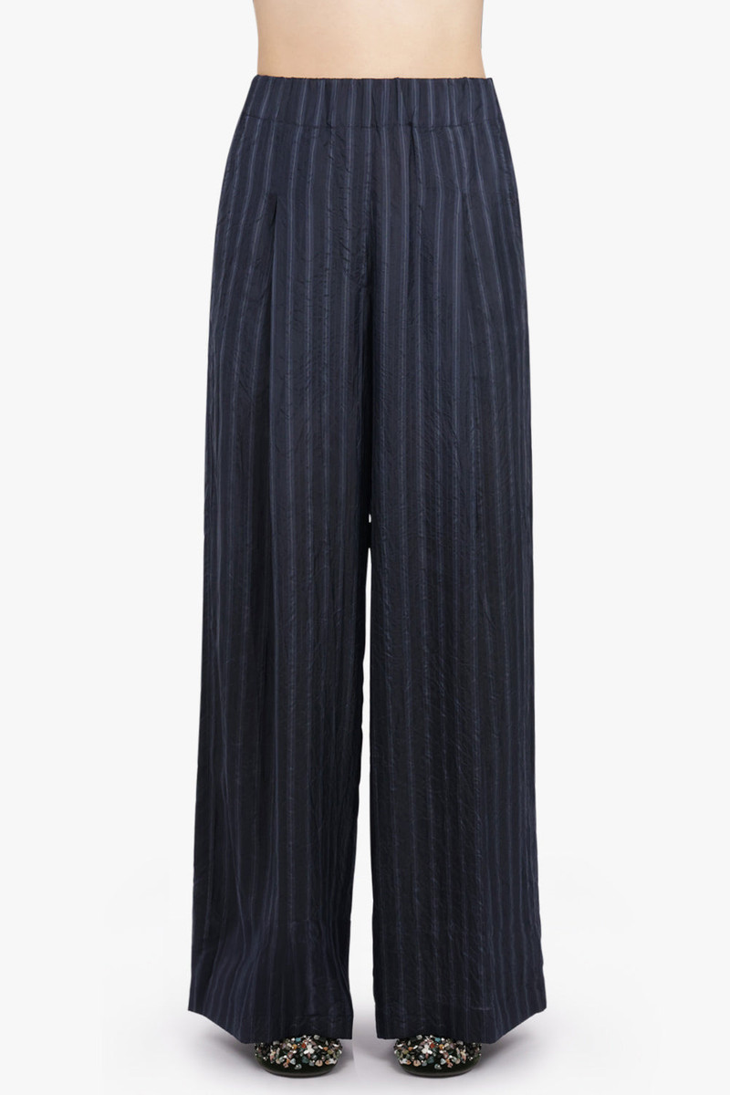 Dries Van Noten PILA STRIPE WIDE LEG PANT | NAVY outlook