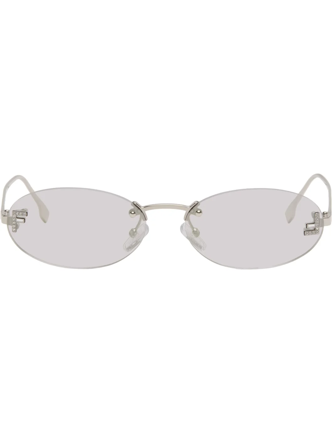 Silver 'Fendi First' Crystal Sunglasses - 1