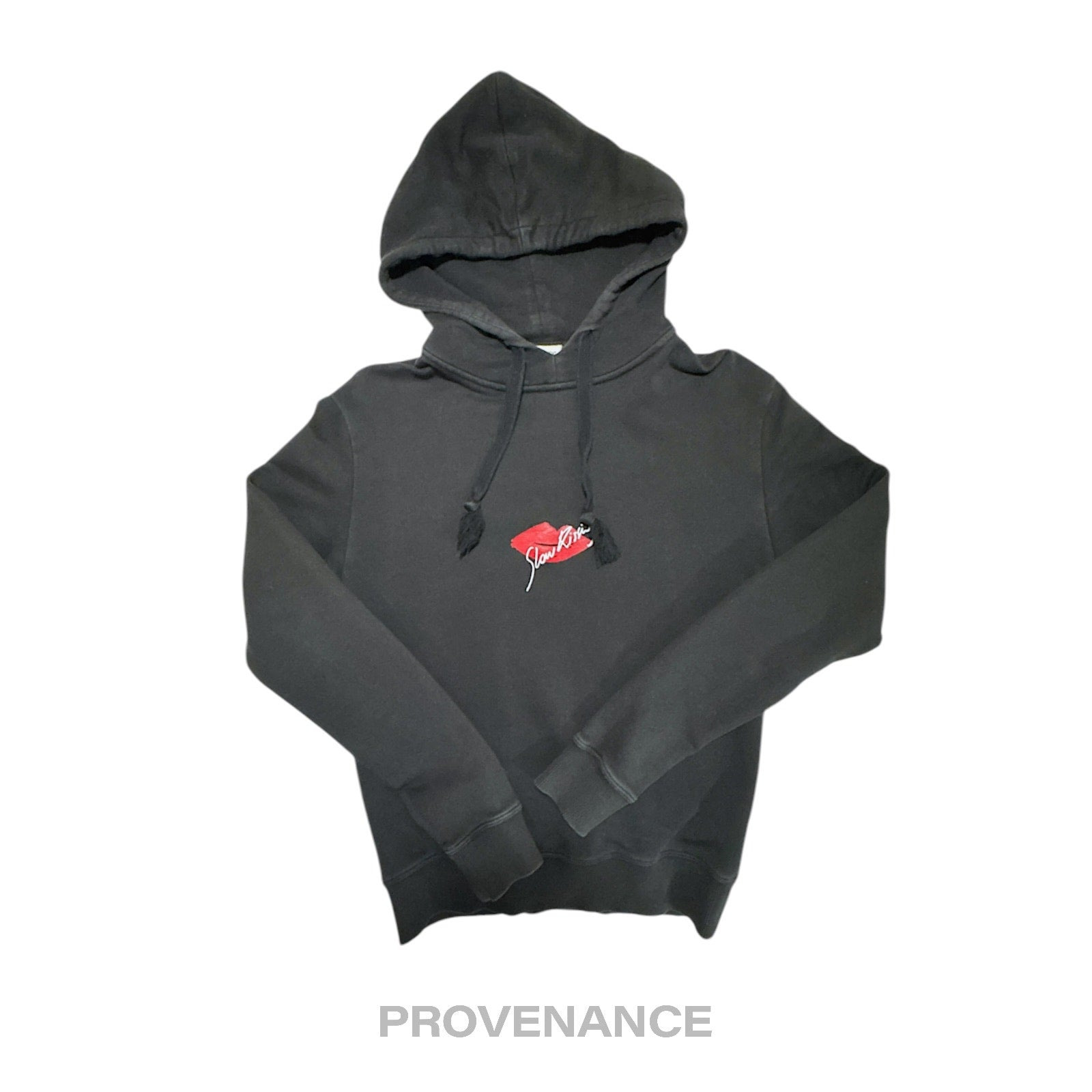 Saint Laurent Paris SLP Logo Hoodie Slow Kissing Black S - 3