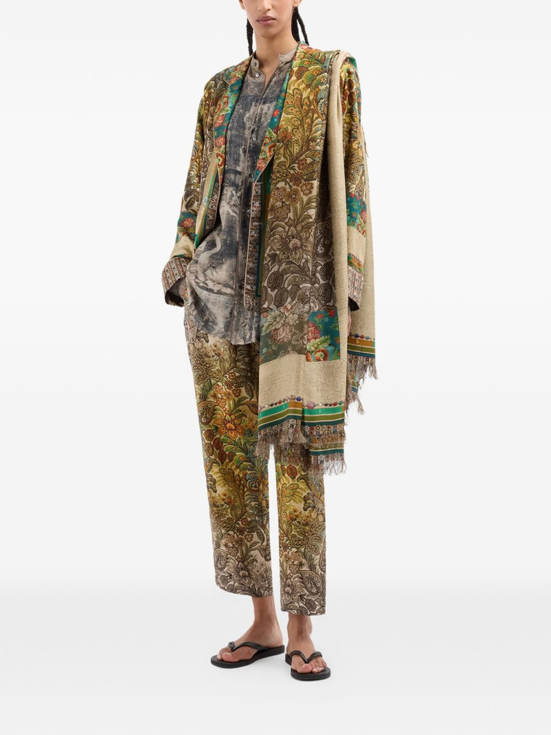 Aloe band collar tapestry print longsleeve shirt 3
