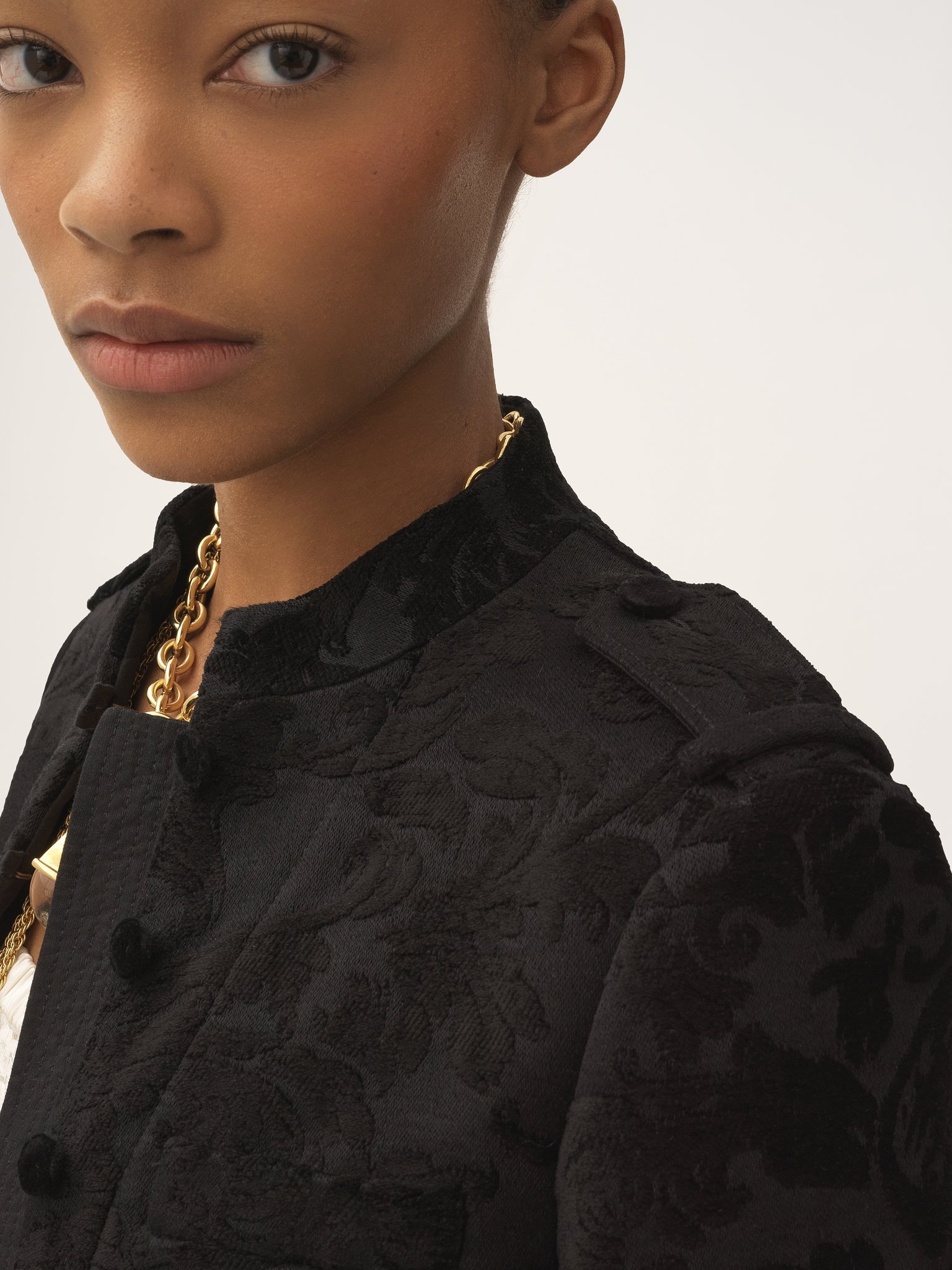 FITTED JACKET IN FLORAL VELVET - 7