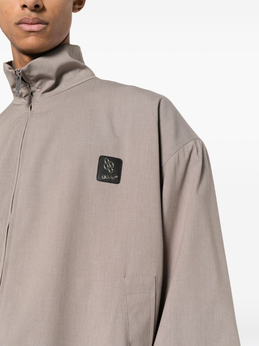 logo-appliquÃ© drop-shoulder jacket - 5