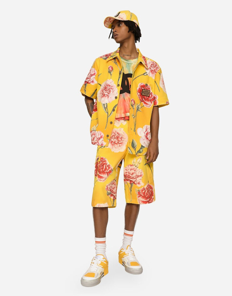 Dolce & Gabbana Floral-print baseball cap with plate outlook