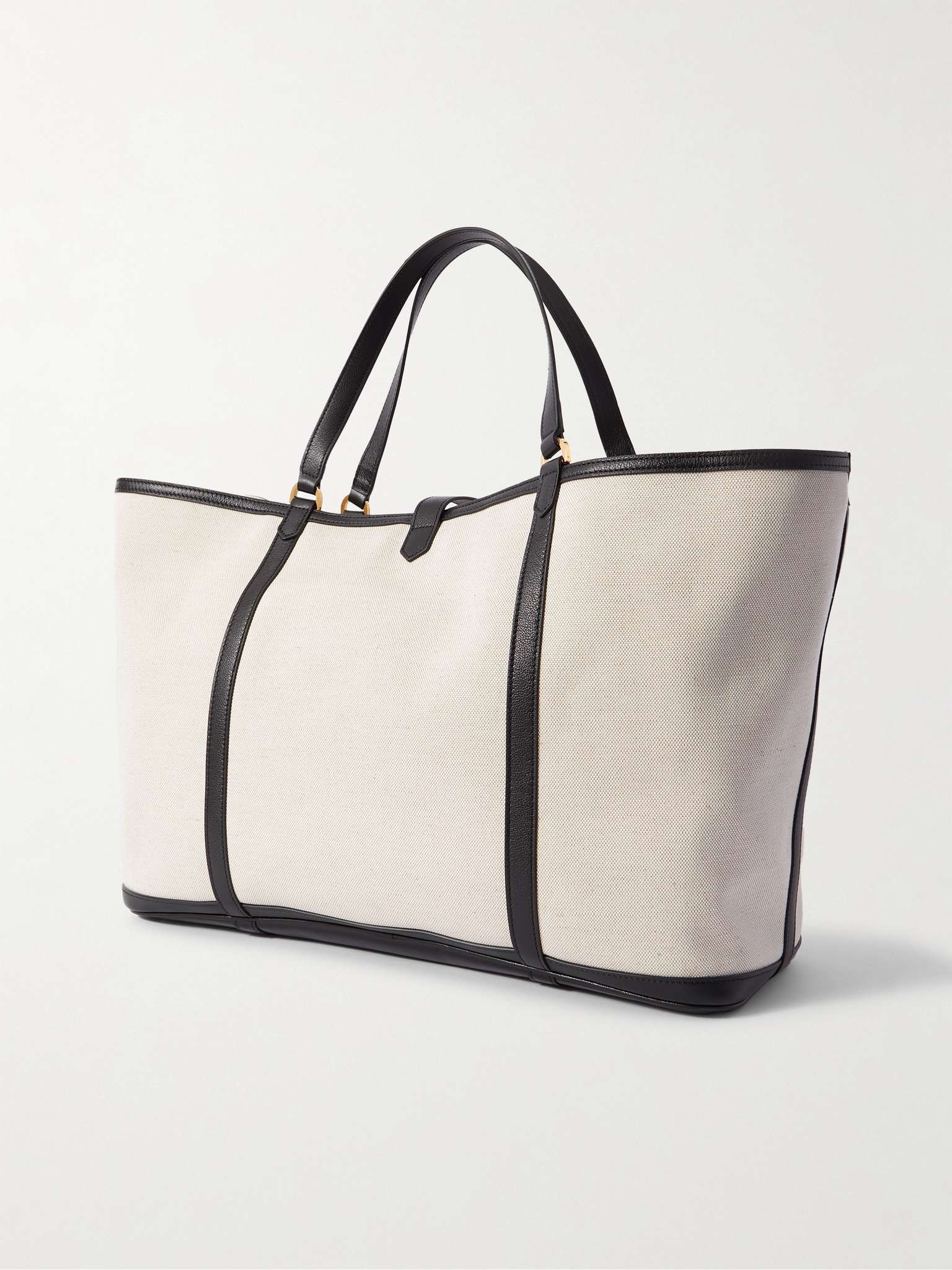 Leather-Trimmed Canvas Tote Bag - 3