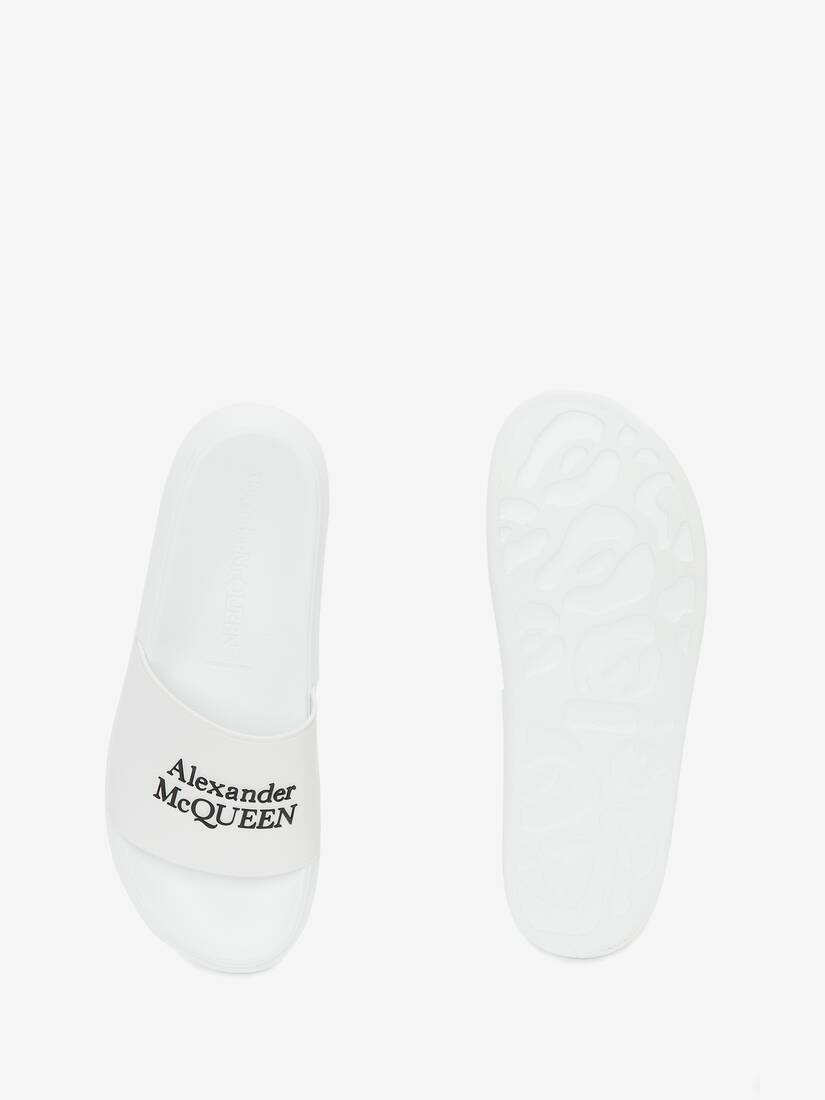 Alexander Mcqueen Pool Slide in White/black - 4