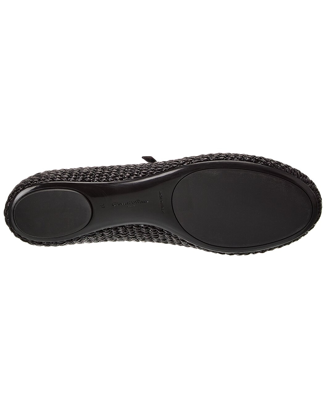 Gianvito Rossi Carla Straw & Leather Flat - 4
