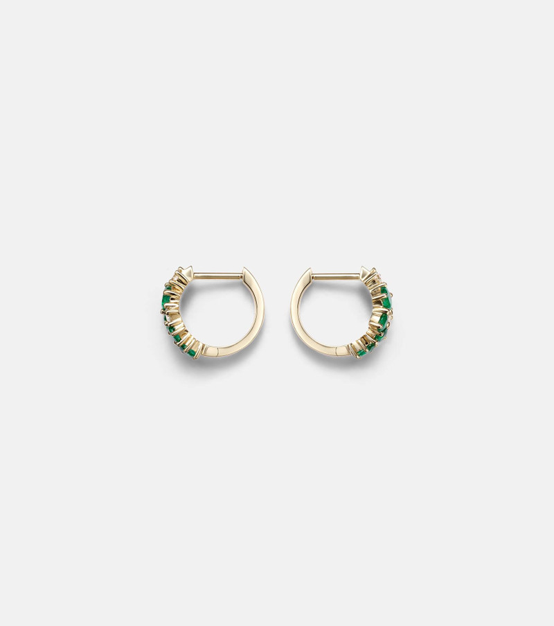 x Wicked Emerald City 14kt gold huggies with emeralds and diamonds 4