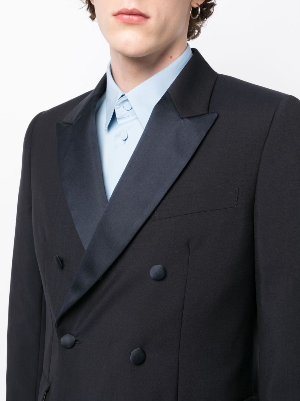 double-breasted wool-mohair blazer - 5