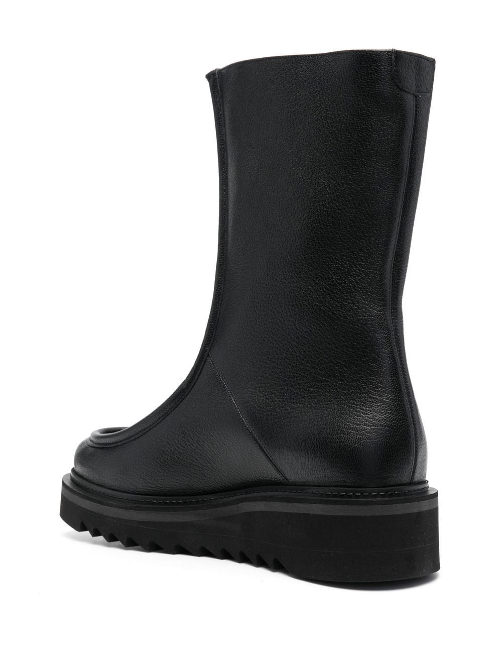 50mm zip-front leather boots - 3