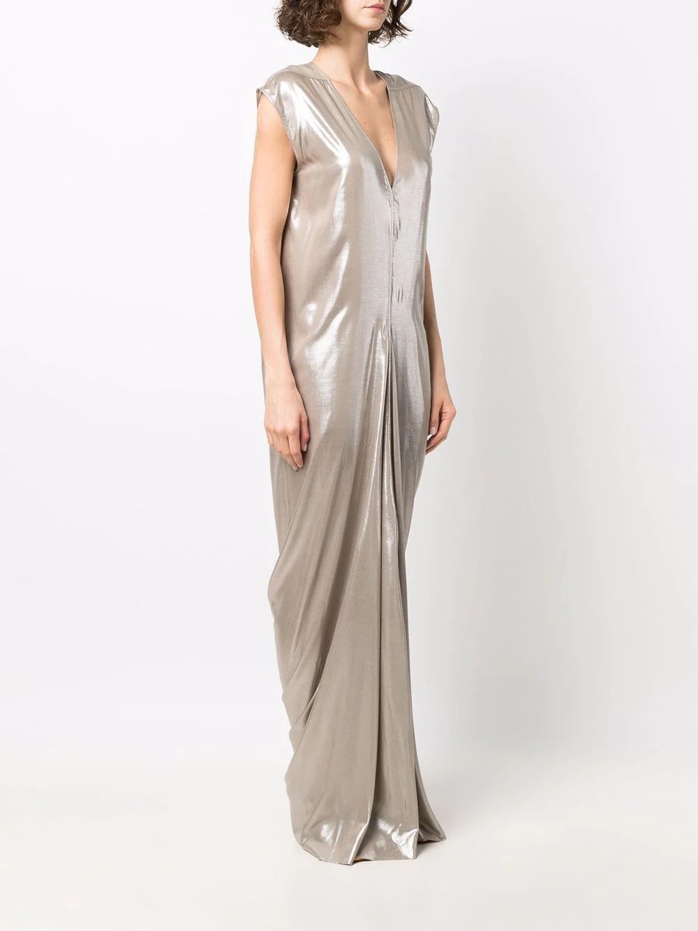 lobster-cut sleeveless gown - 3