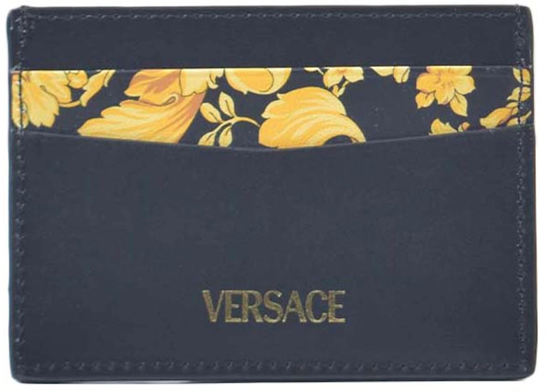 VERSACE Versace Barocco Print La Medusa Card Holder Black/Gold outlook