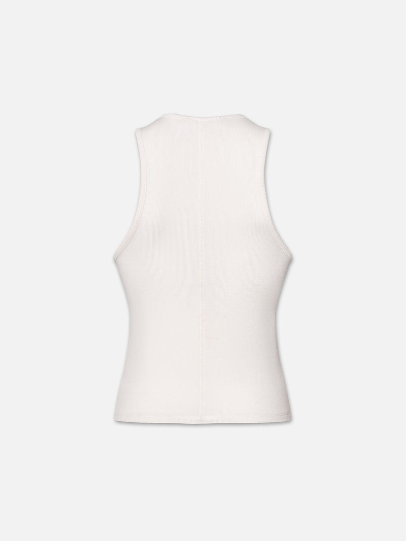 FRAME Rib Scoop Neck Tank in White outlook