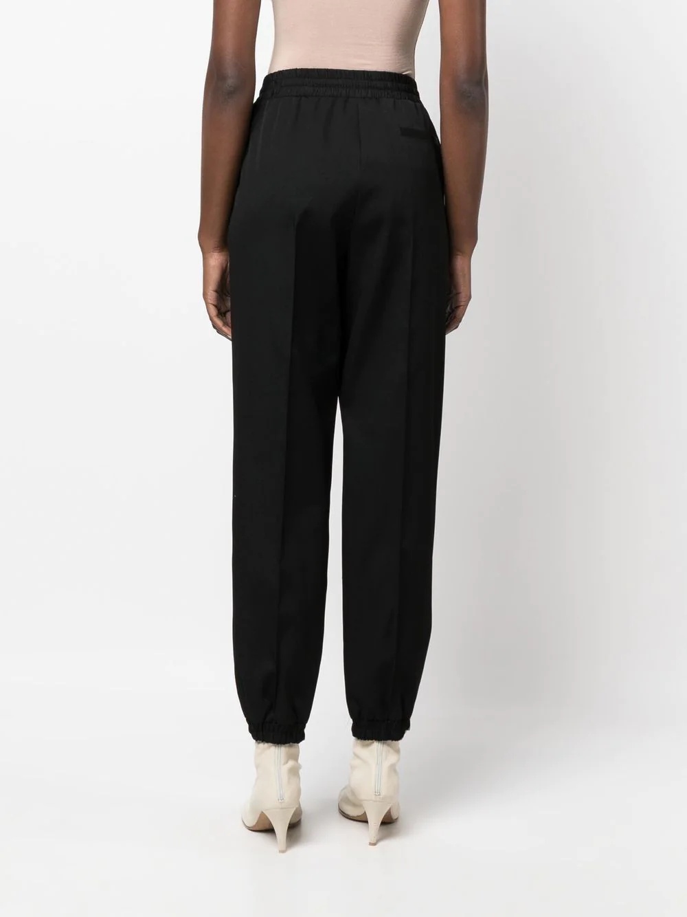 elasticated cotton track-pants - 4