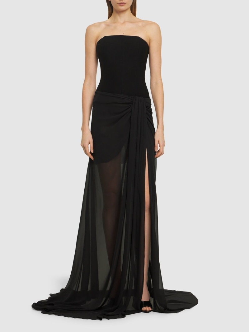 Strapless crepe bustier top - 2