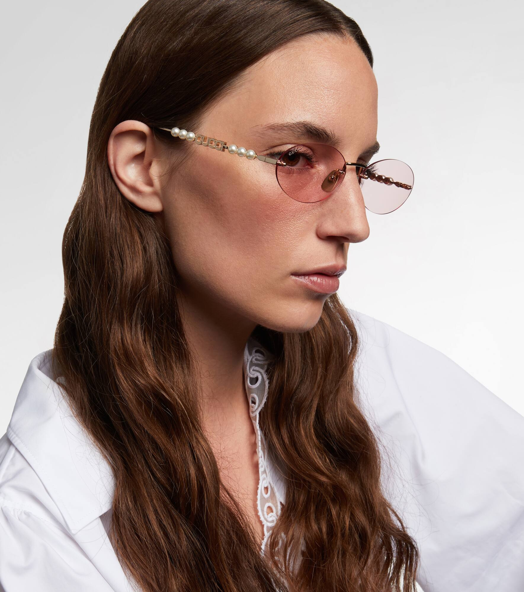 Logo embellished oval sunglasses - 3