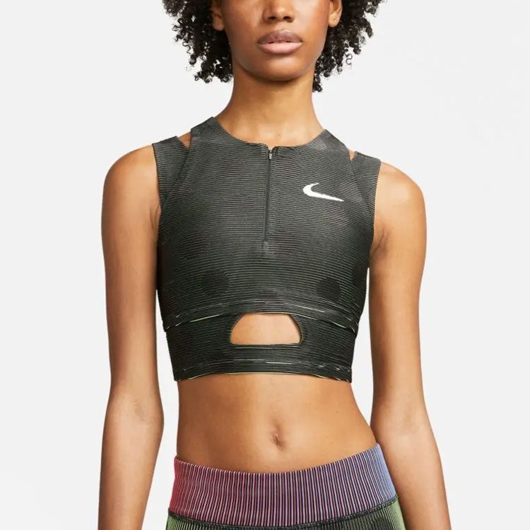 (WMNS) Nike x Off-White Crop Top 'Black Dot' CU2481-010 - 4