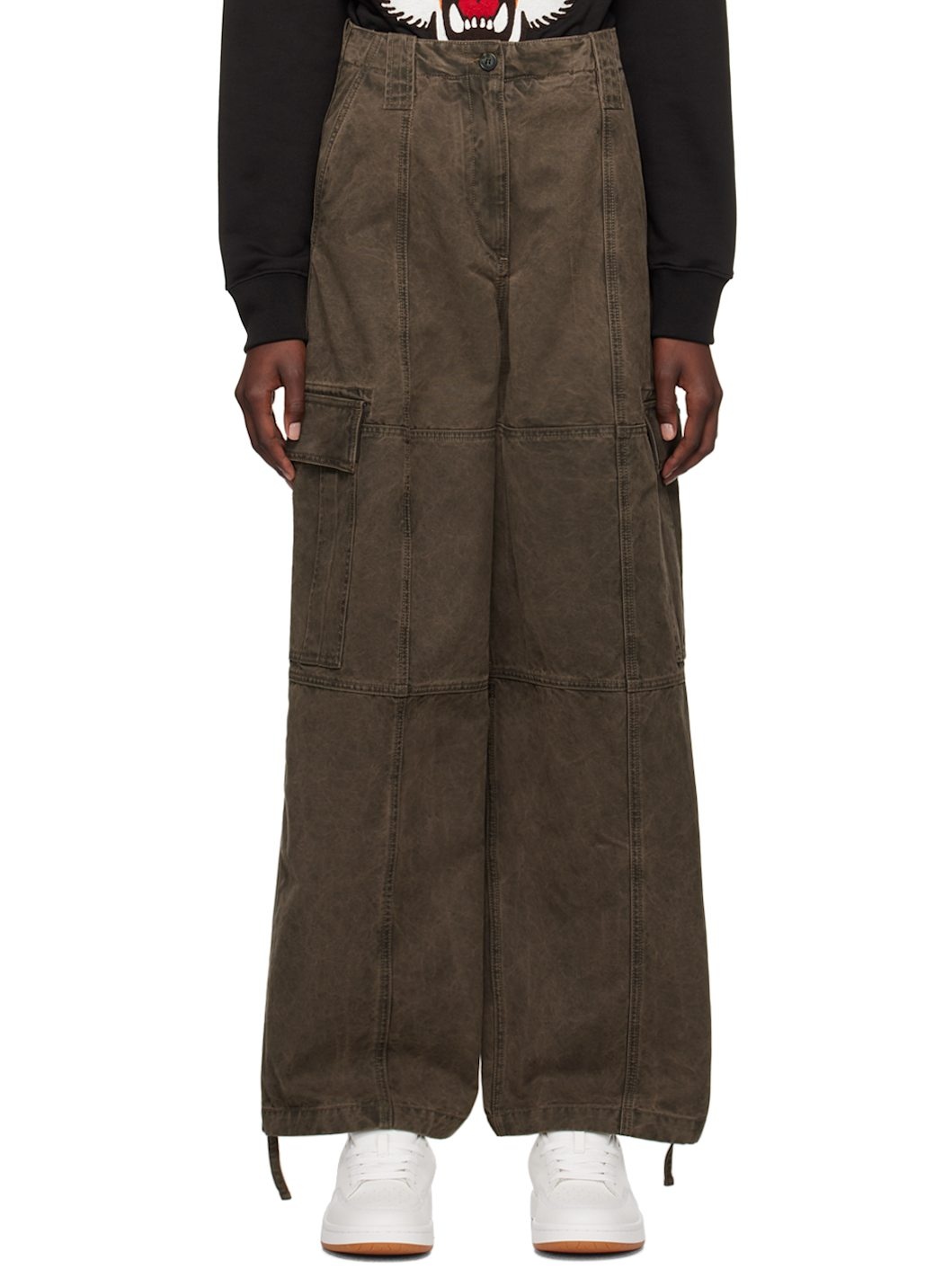 Gray Kenzo Paris Cargo Pants - 1
