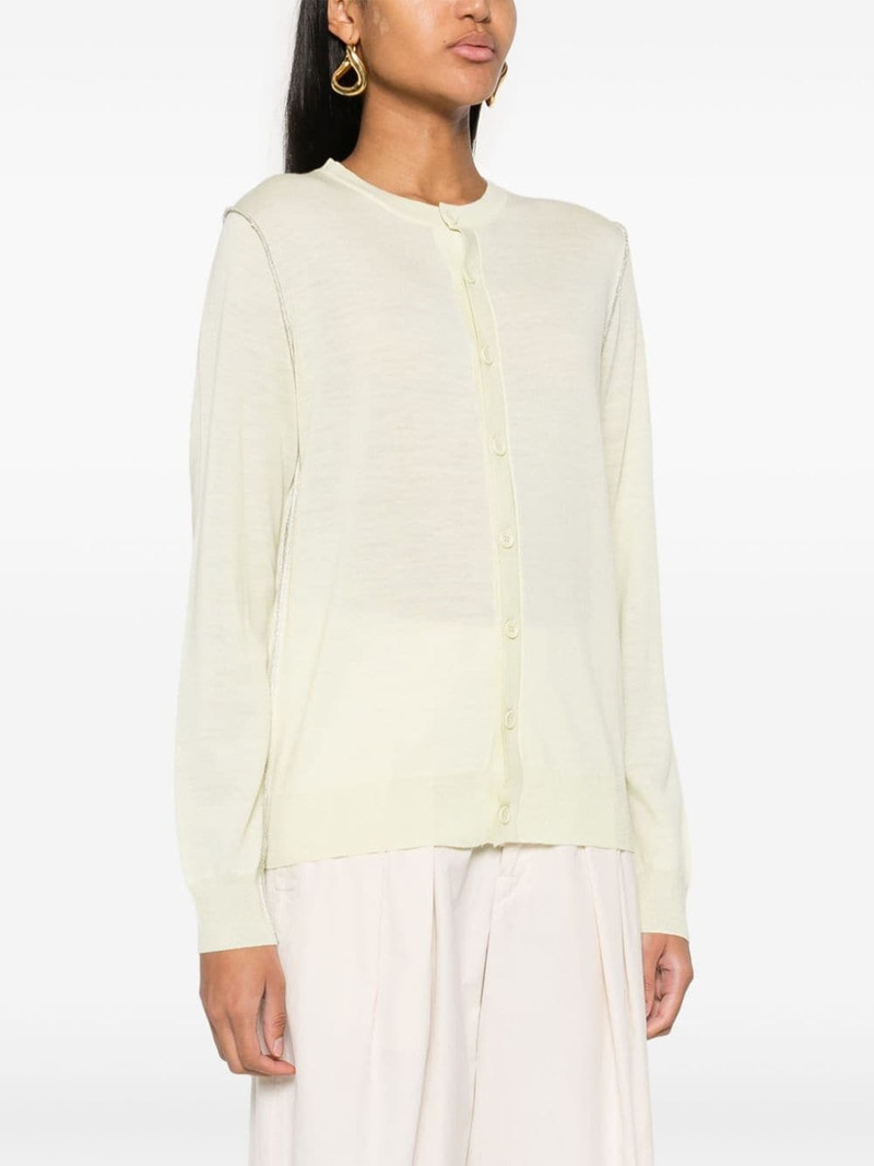metallic-threading wool cardigan 3