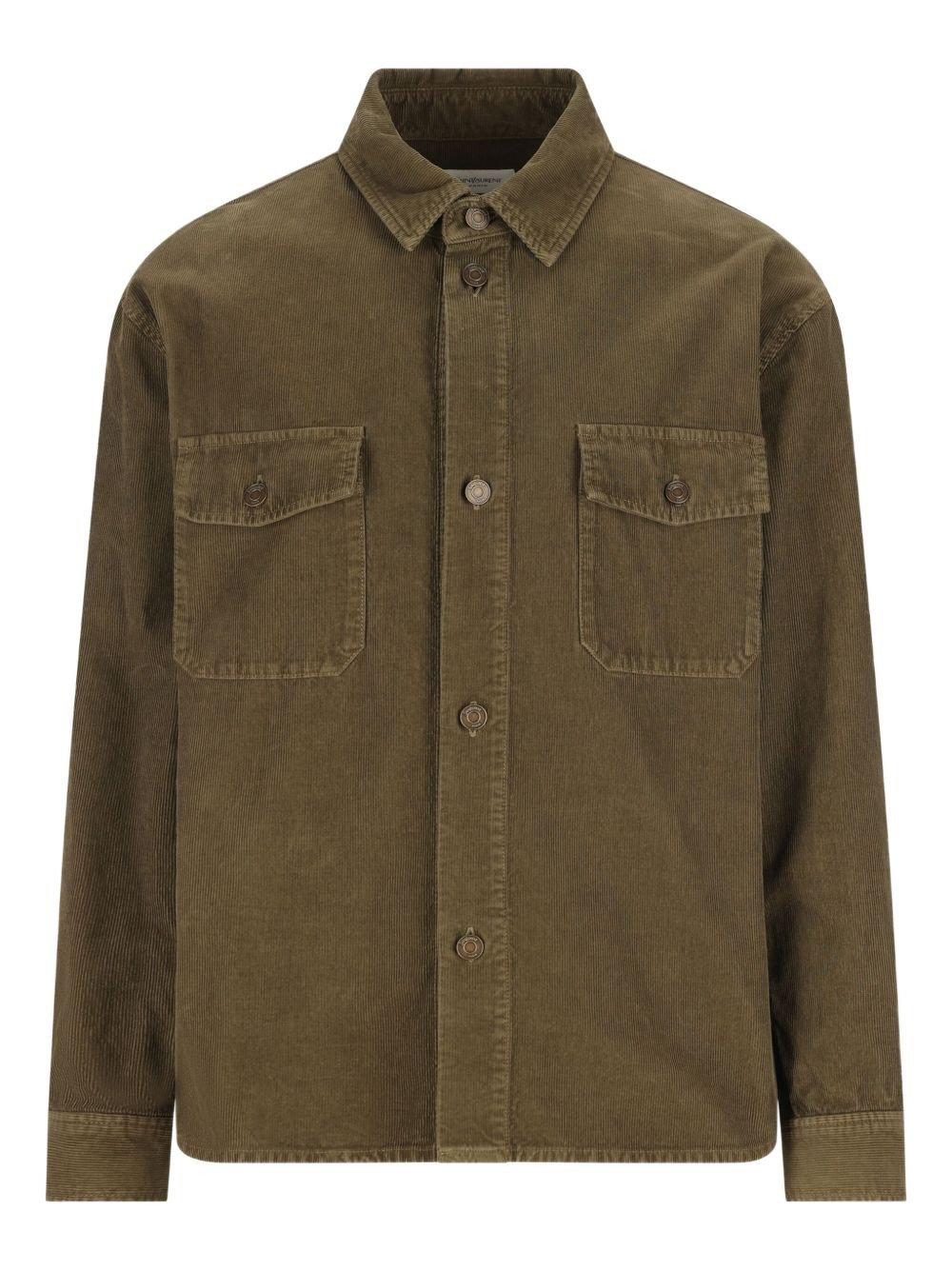 corduroy flap-pocket shirt - 1