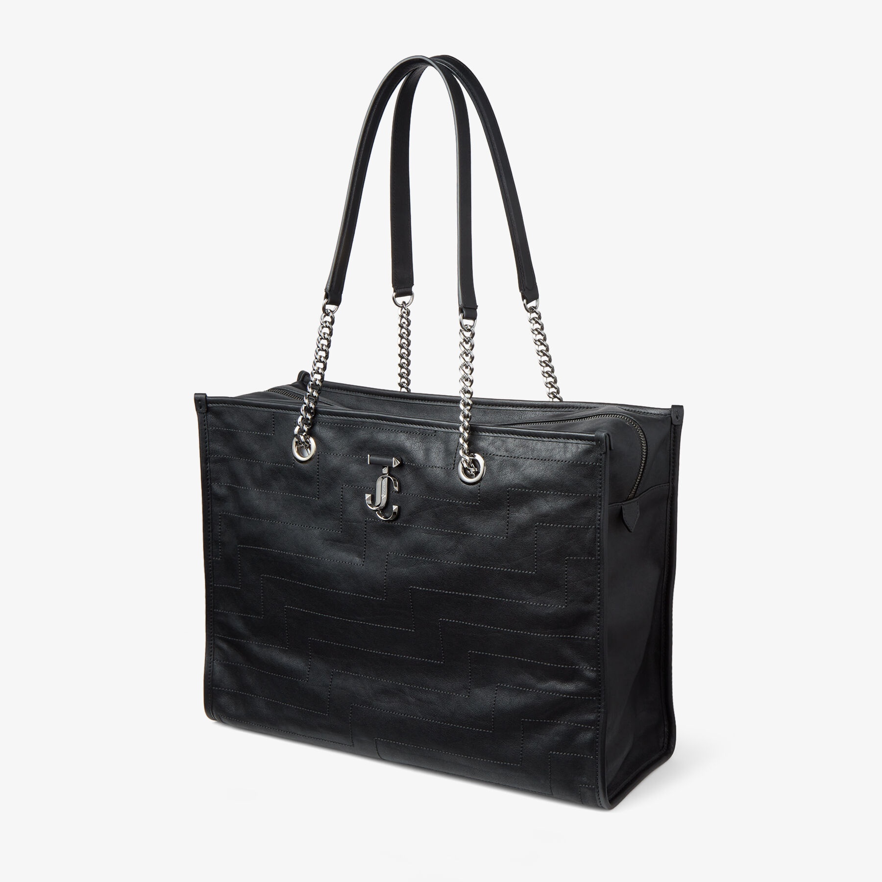 Avenue Soft Tote/L
Black Avenue Overstitched Biker Leather Soft Tote Bag - 2