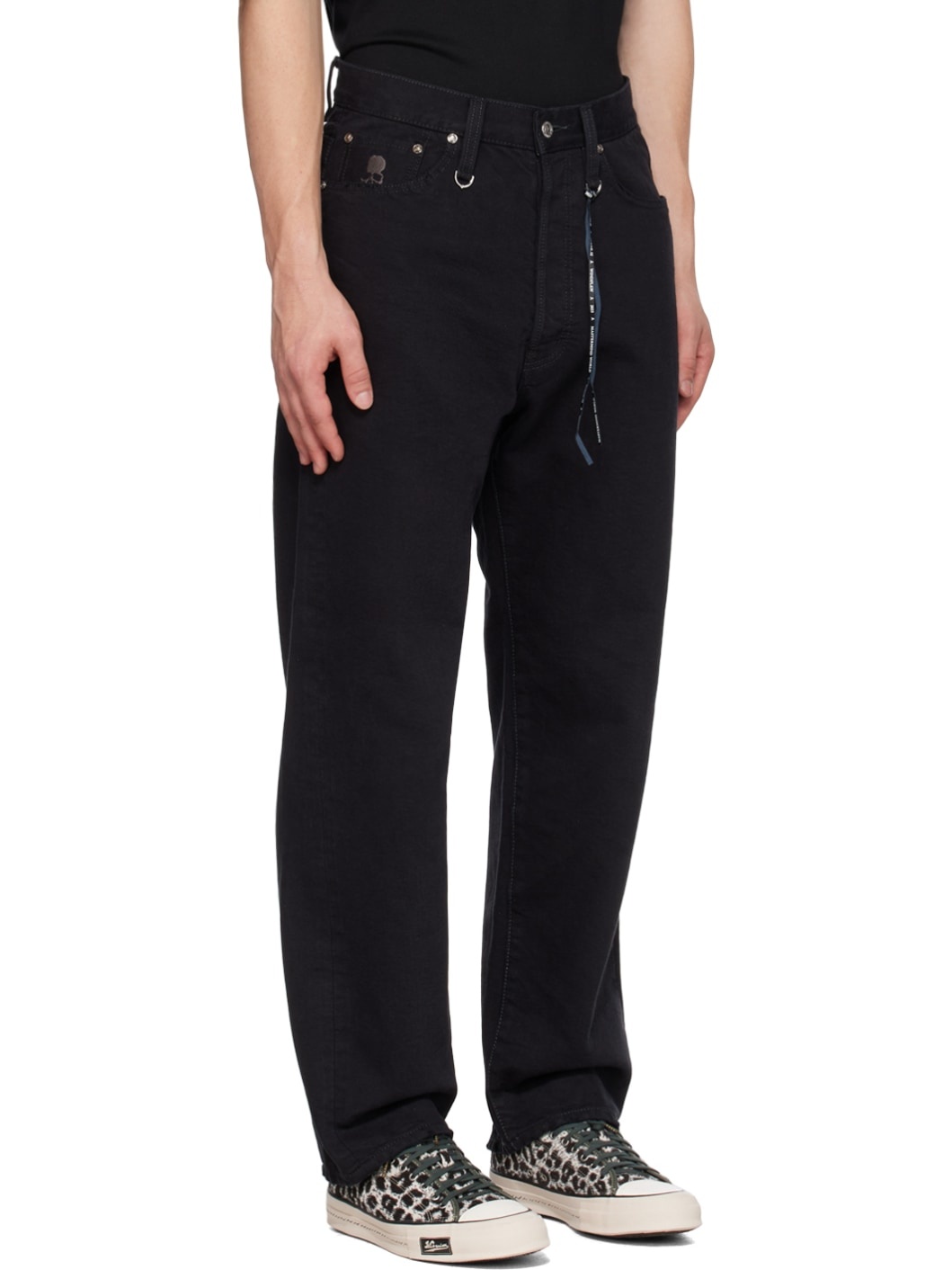 Black Double Waist Jeans - 2