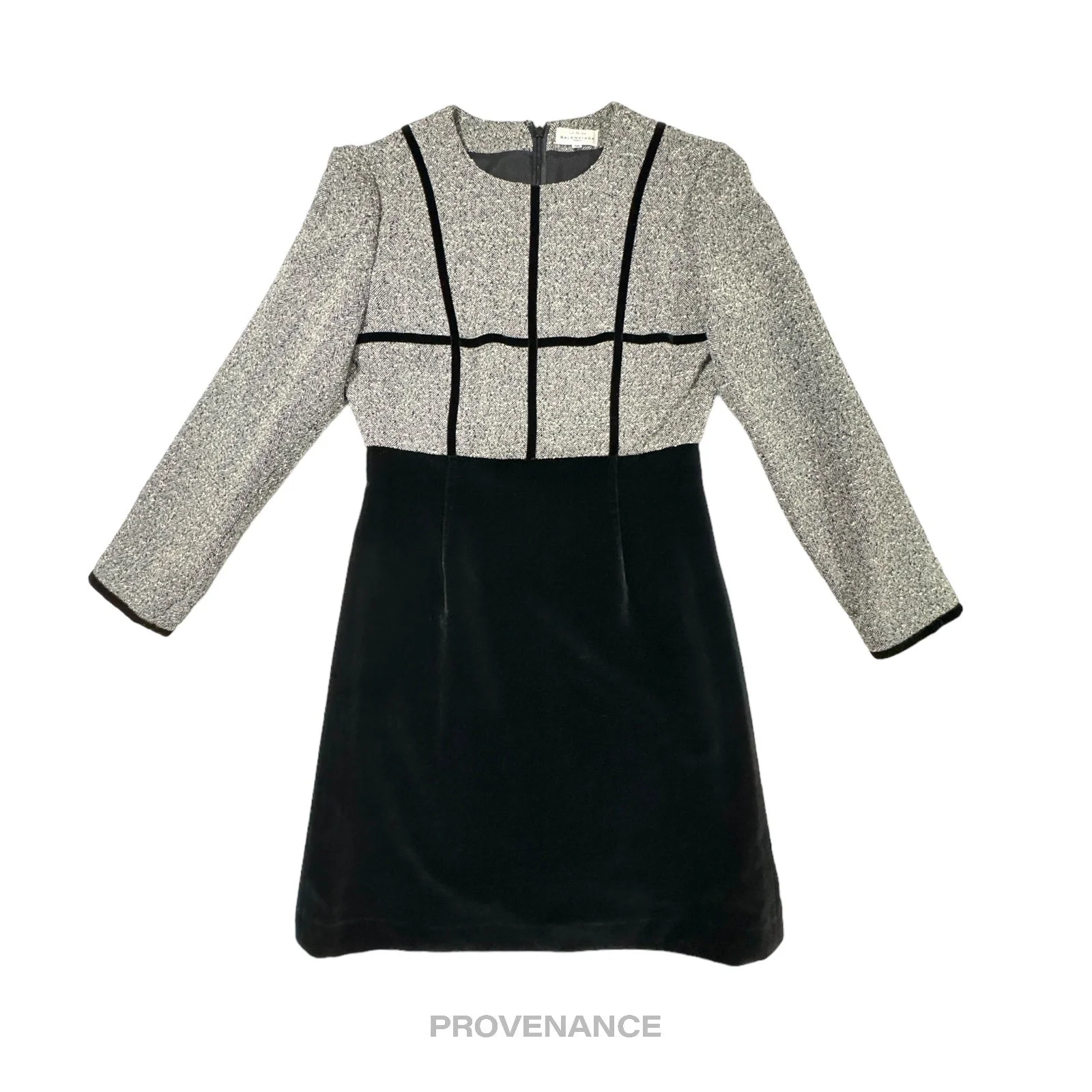 Balenciaga Docking Dress - Herringbone Bouclé Velour - 1