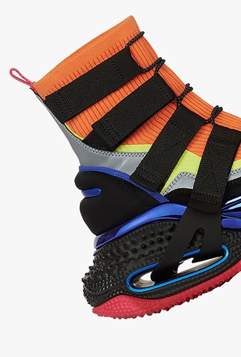 Multicolore suede and knit B-Bold sneakers with straps 6