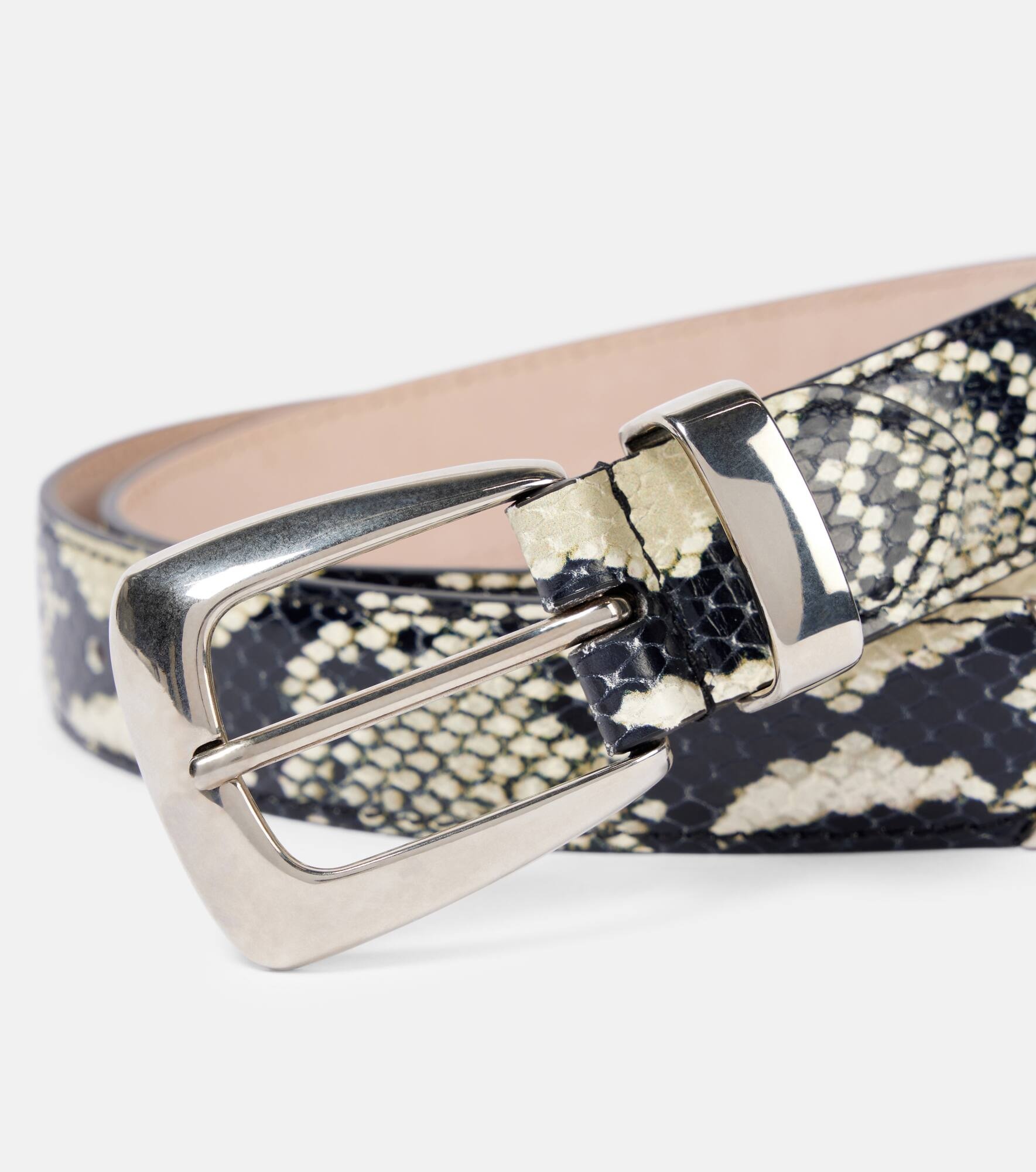 Benny snake-effect leather belt - 3