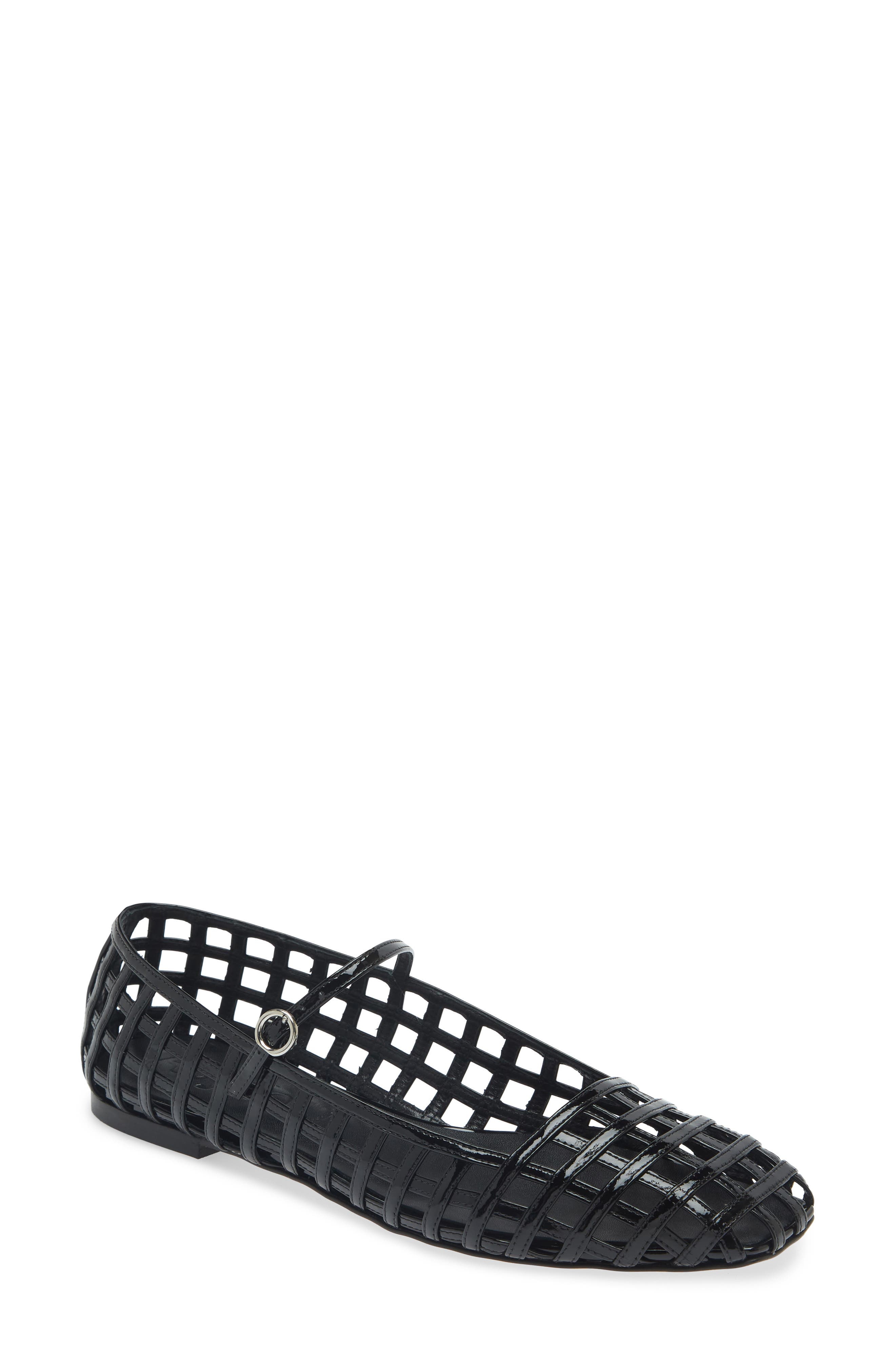aeyde Uma Caged Mary Jane Ballet Flat in Black at Nordstrom - 1