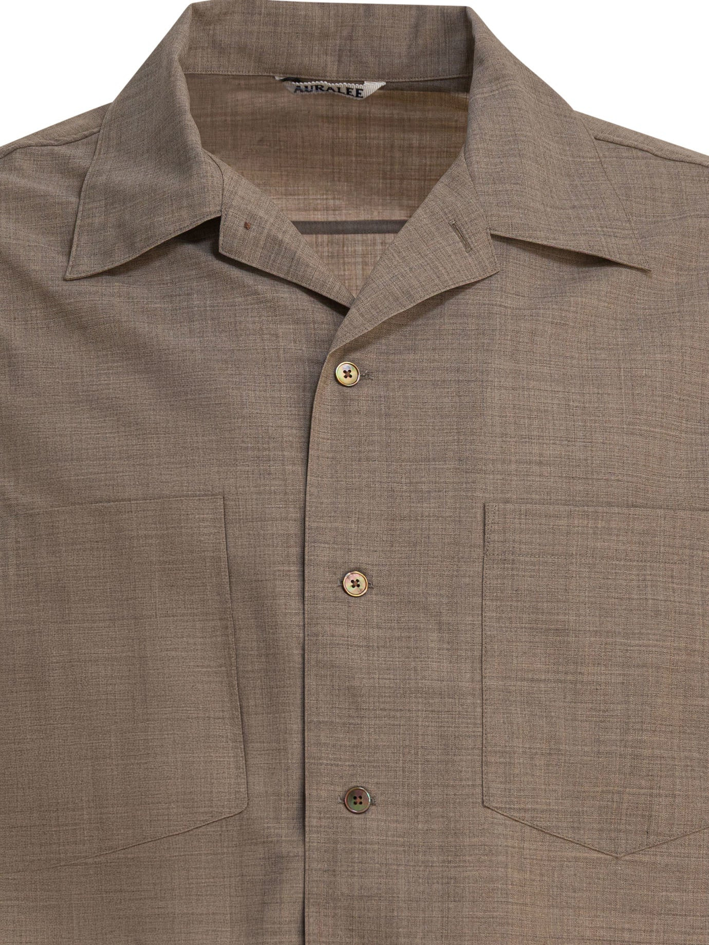 Tropical Wool Shirt Shirts Beige - 3