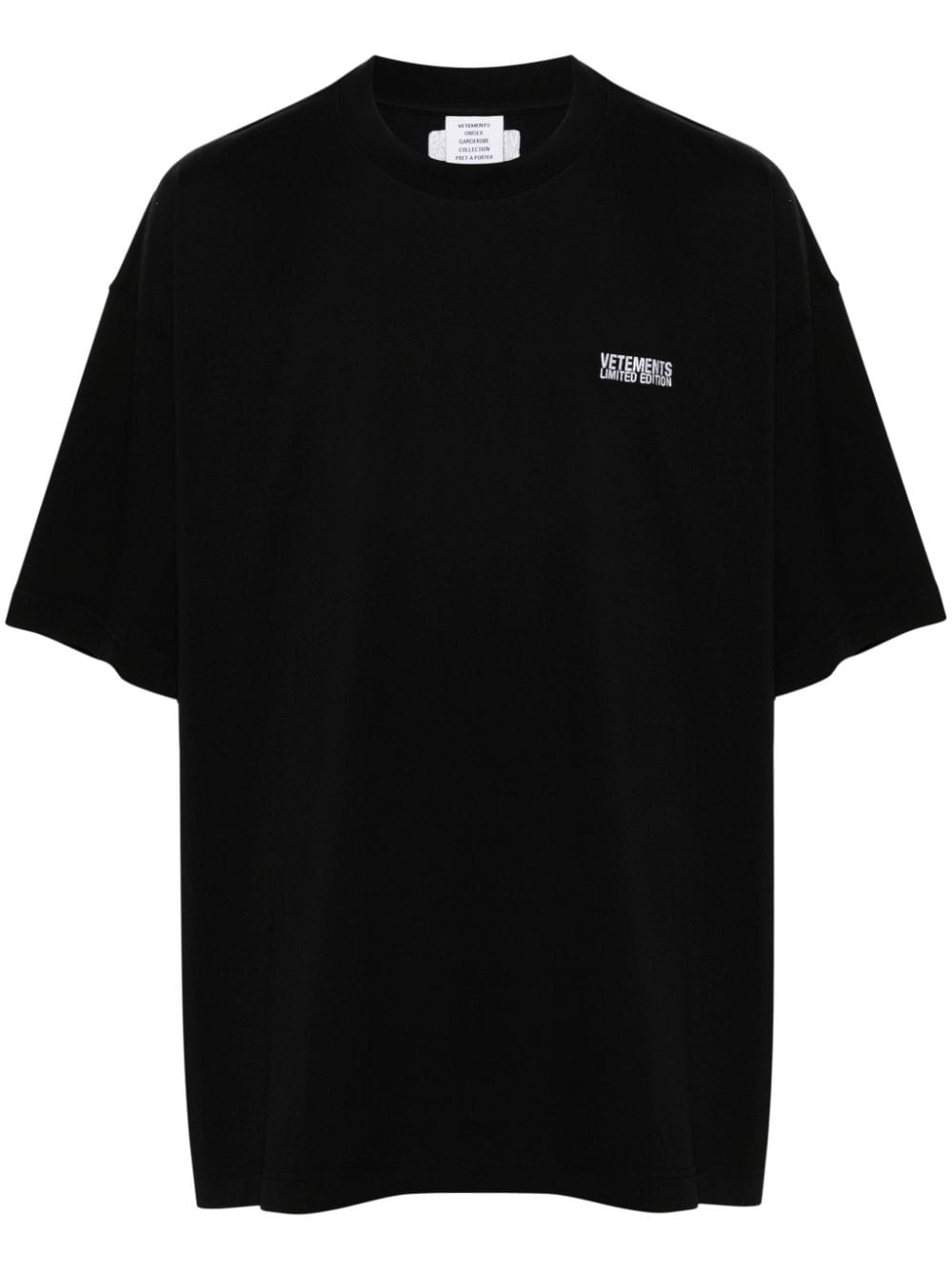 (送料・関税込) VETEMENTS Logo embroidered shirt VETEMENTS embroidered-logo T-shirt | REVERSIBLE