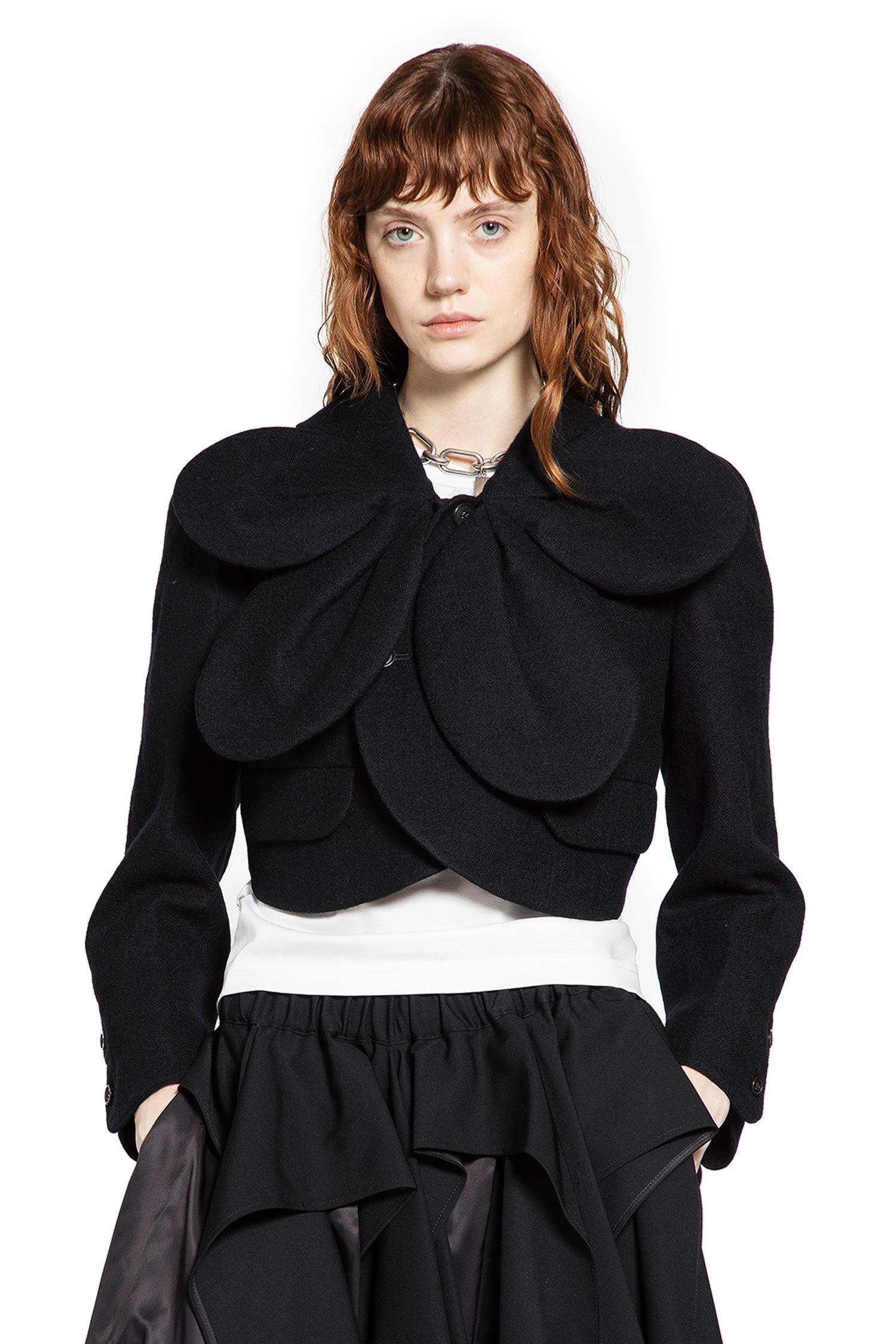 Cropped Petal Wool Jacket - 7