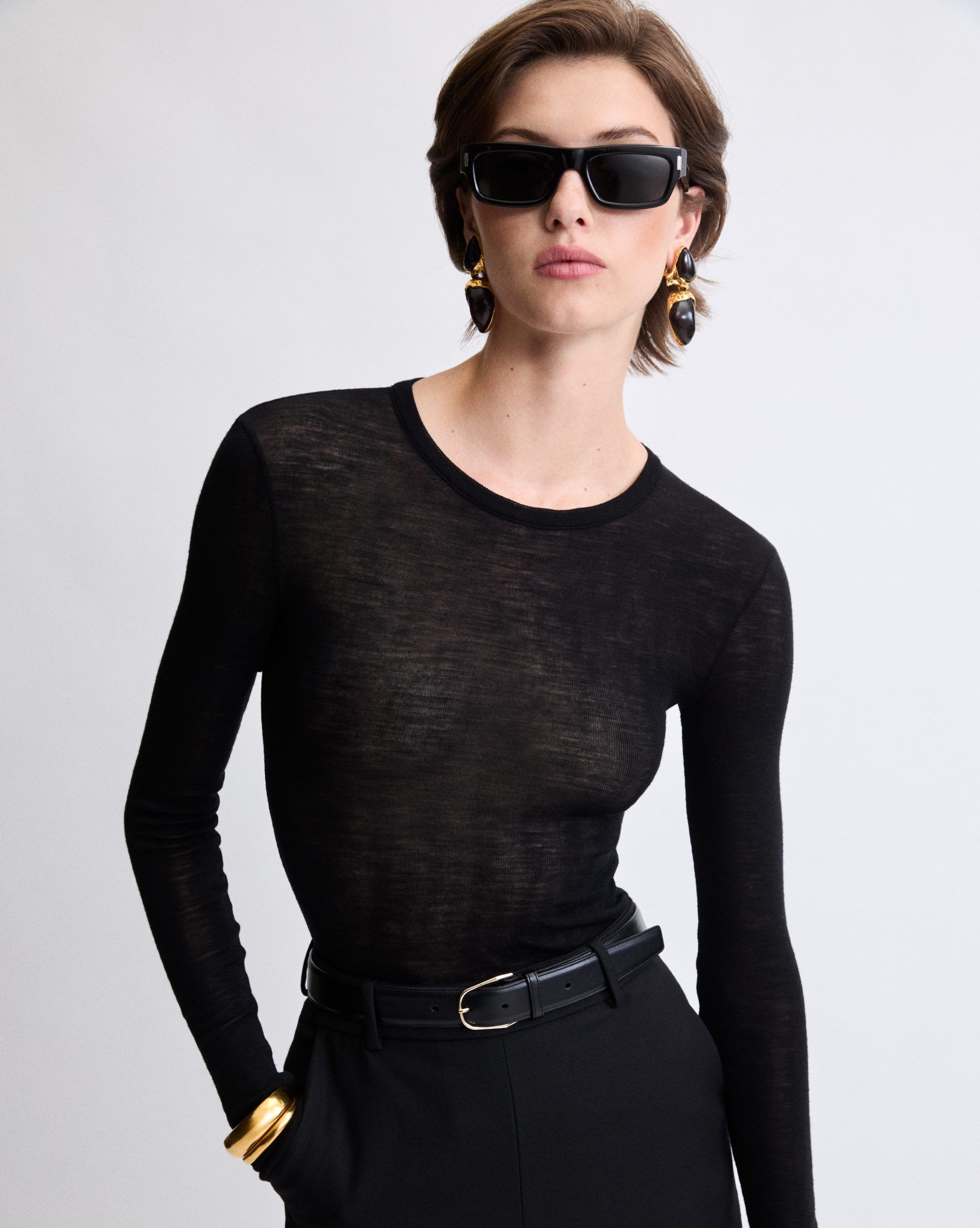 CREWNECK BODYSUIT IN WOOL JERSEY - 2