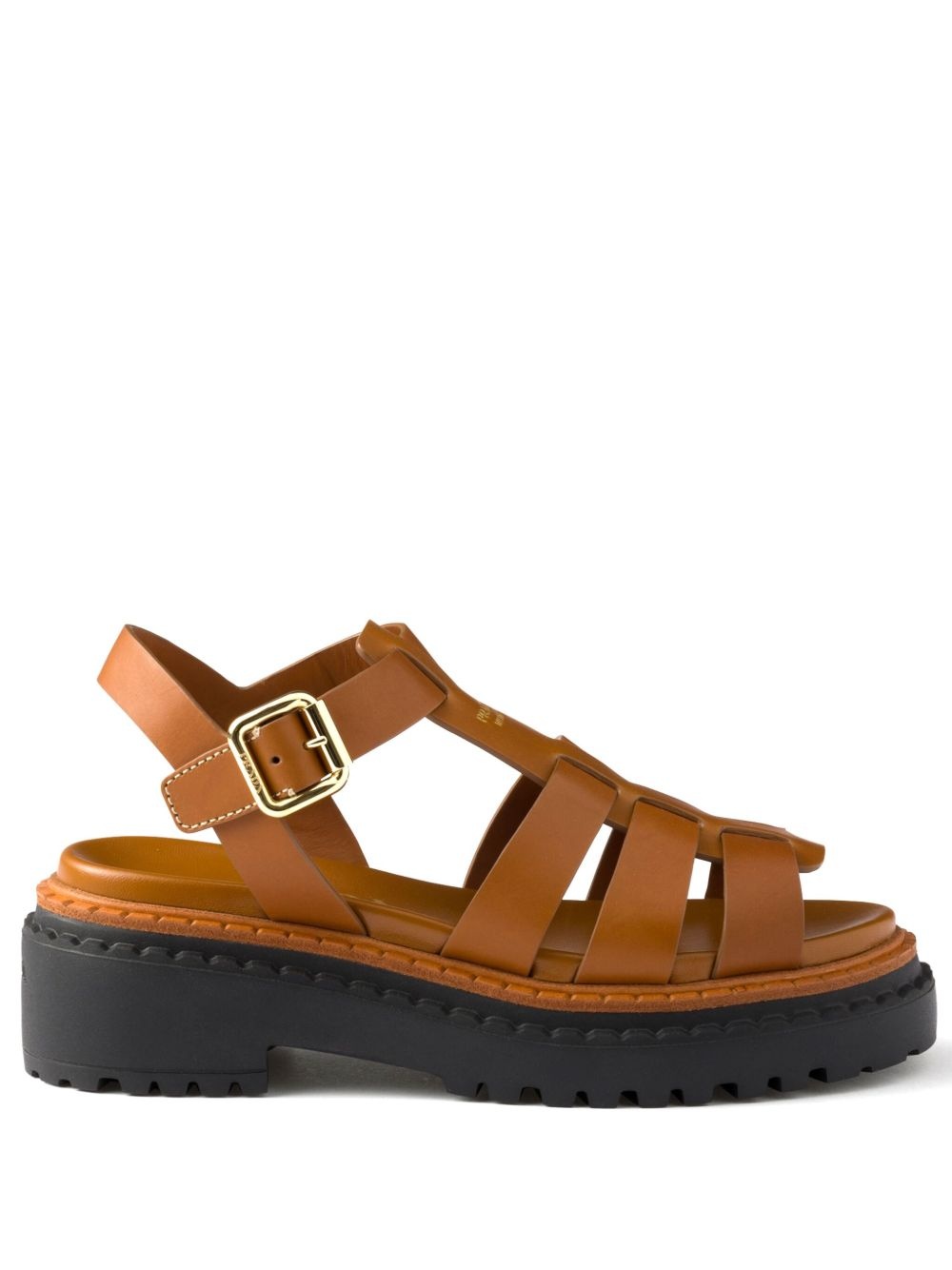 Prada Prada Women Leather Cage Sandals | luosophy | REVERSIBLE