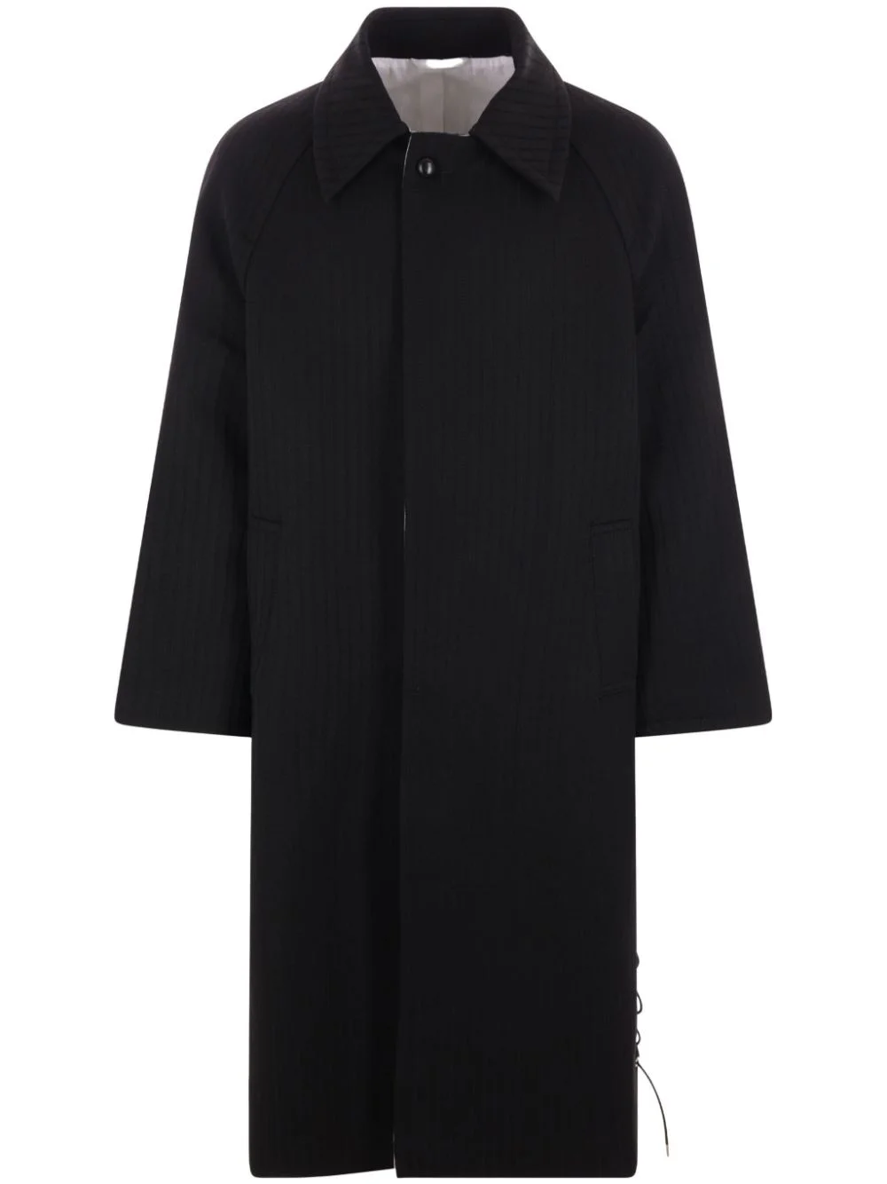 wool single-breasted coat - 1