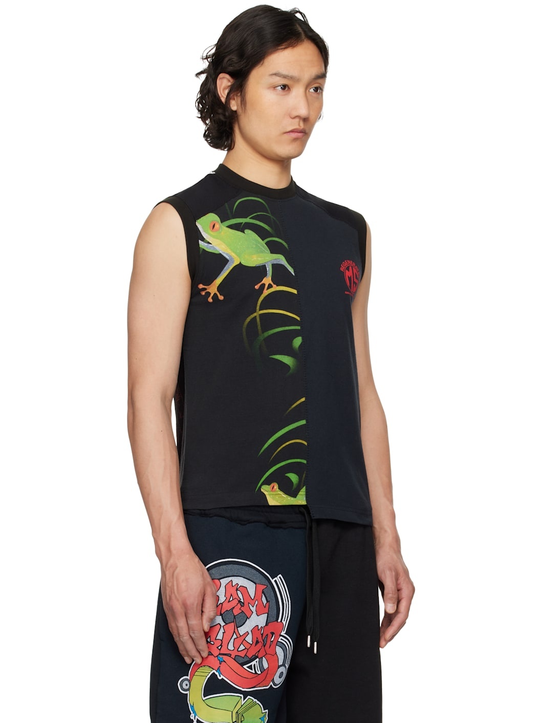 Black Regenerated Graphic T-shirts Tank Top - 2
