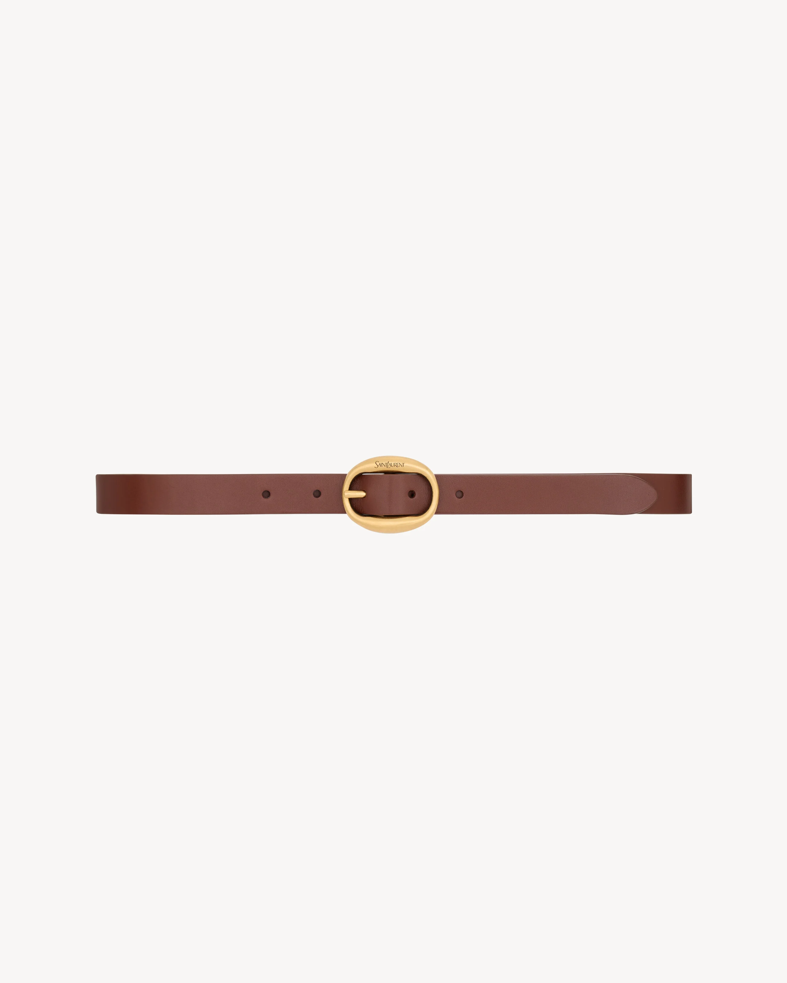 OVAL BUCKLE BELT IN SMOOTH LEATHER - 1