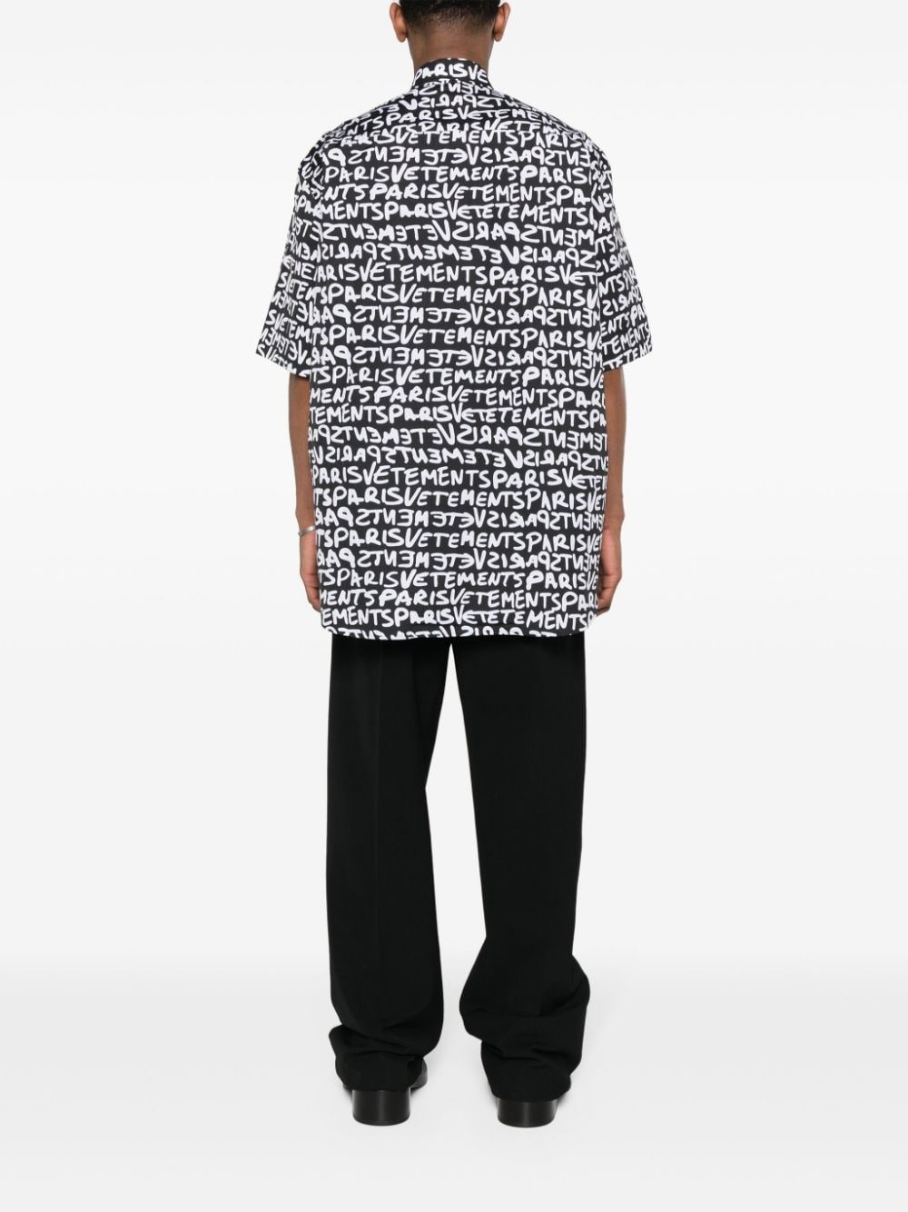 logo-print cotton shirt - 5