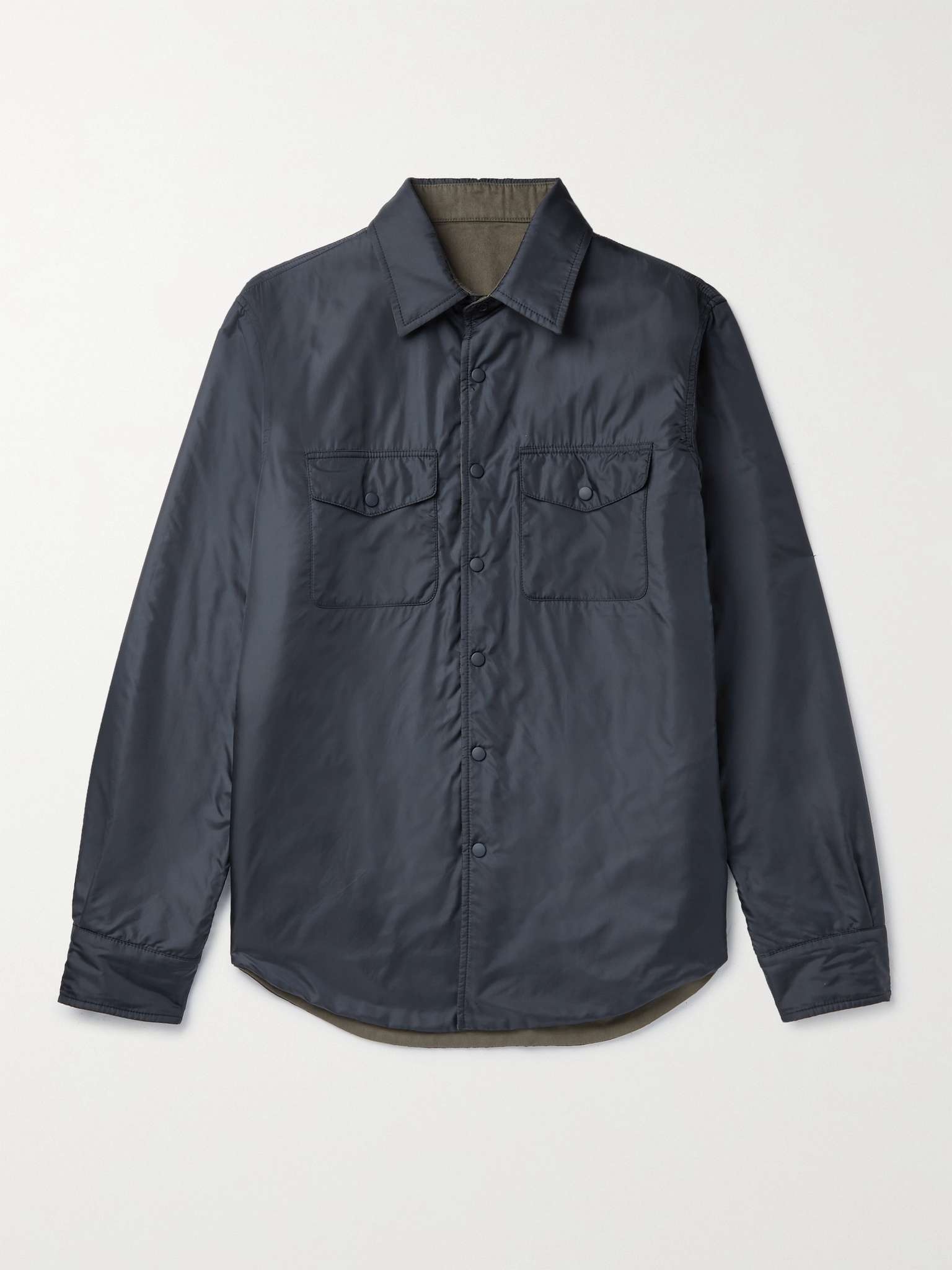 Reversible Nylon and Twill Overshirt - 1