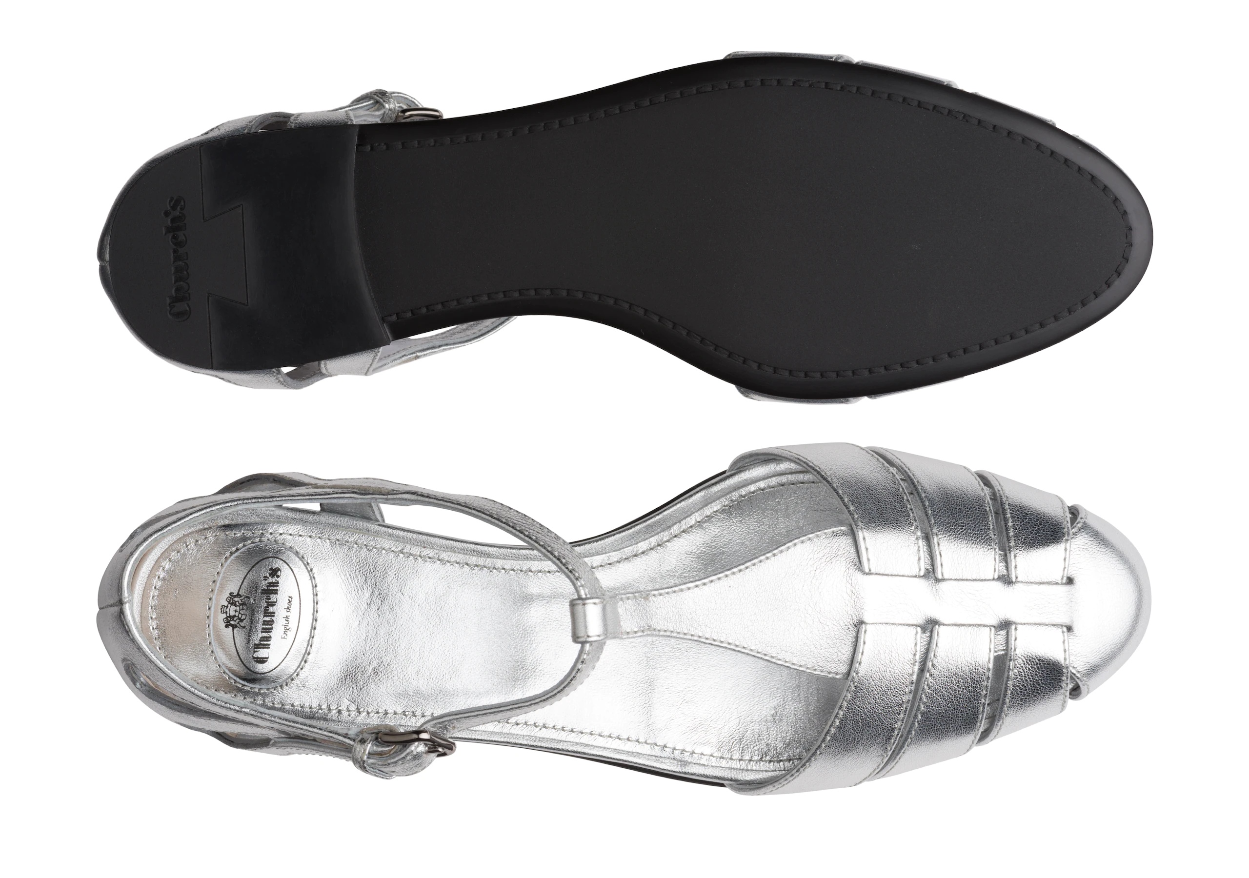 Rainbow
Metallic Nappa Leather T-Bar Sandal Silver - 3