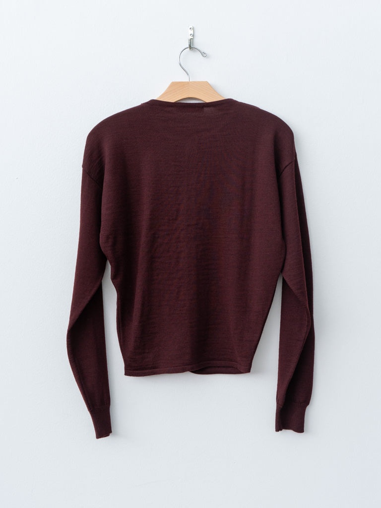 Fitted Cardigan - Dark Plum - 8