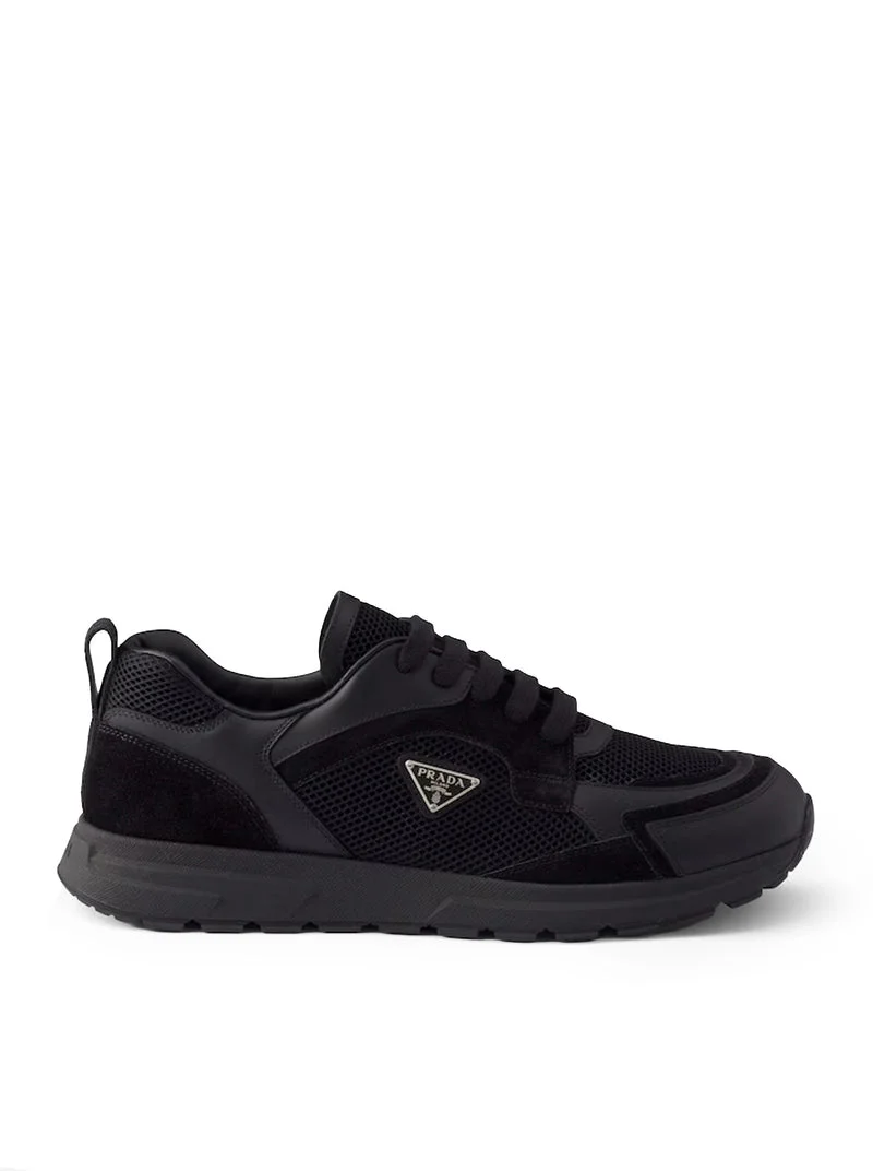 Prada Men Prax Sneakers In Leather And Fabric - 1