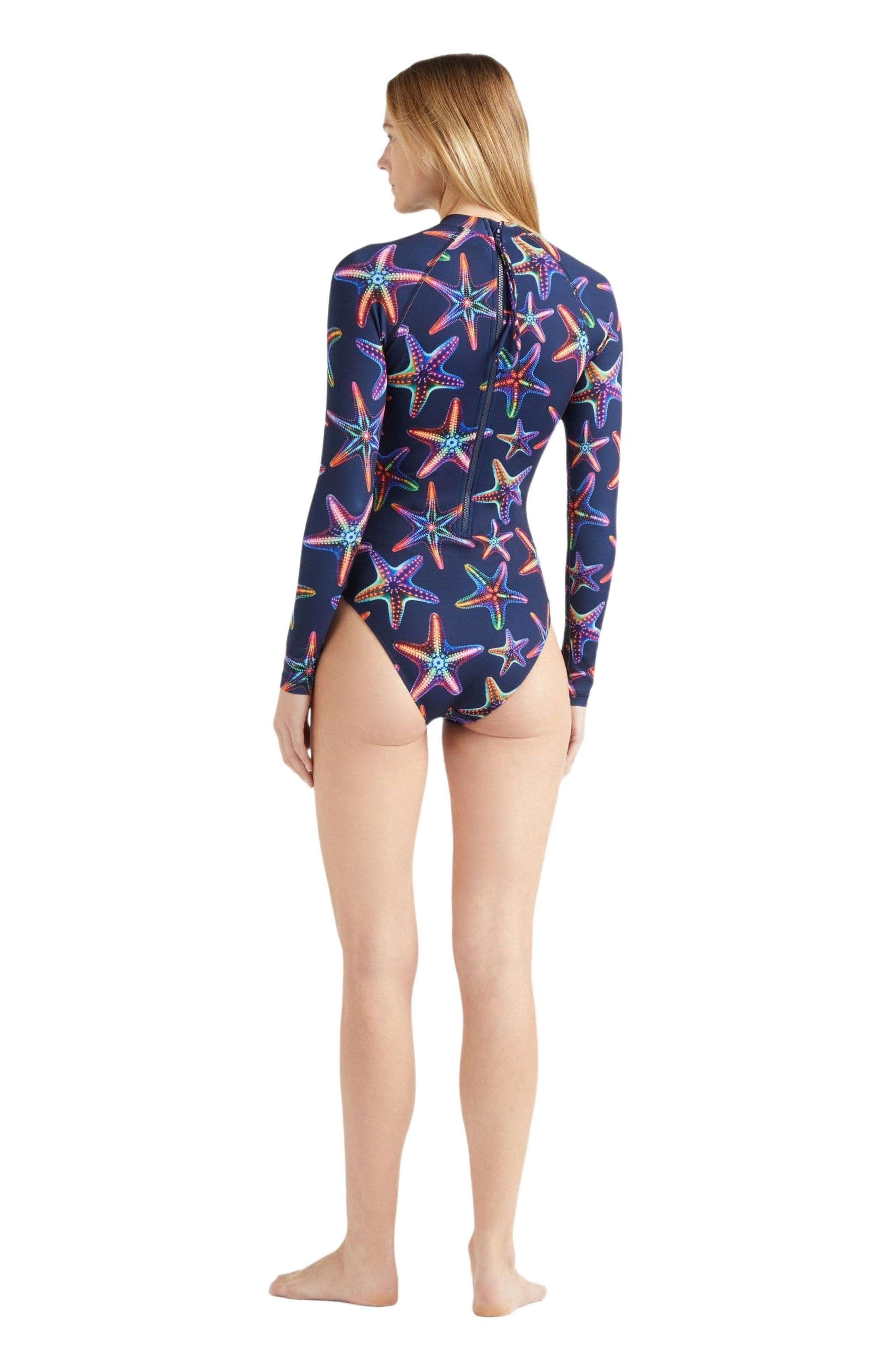 Vilebrequin Women's Disco Stars UV Protection One-Piece Rashguard in Bleu Marine at Nordstrom - 4