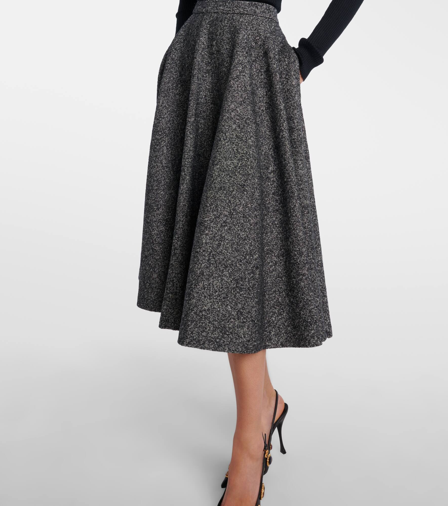 Wool-blend midi skirt - 5