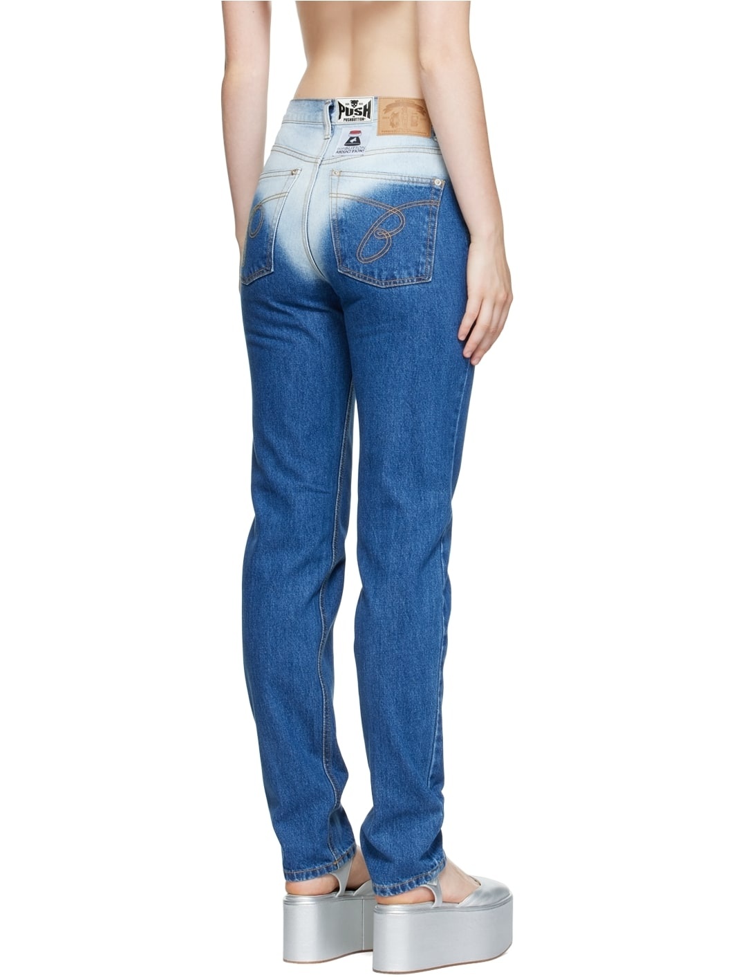 Blue Washed Straight Jeans - 3